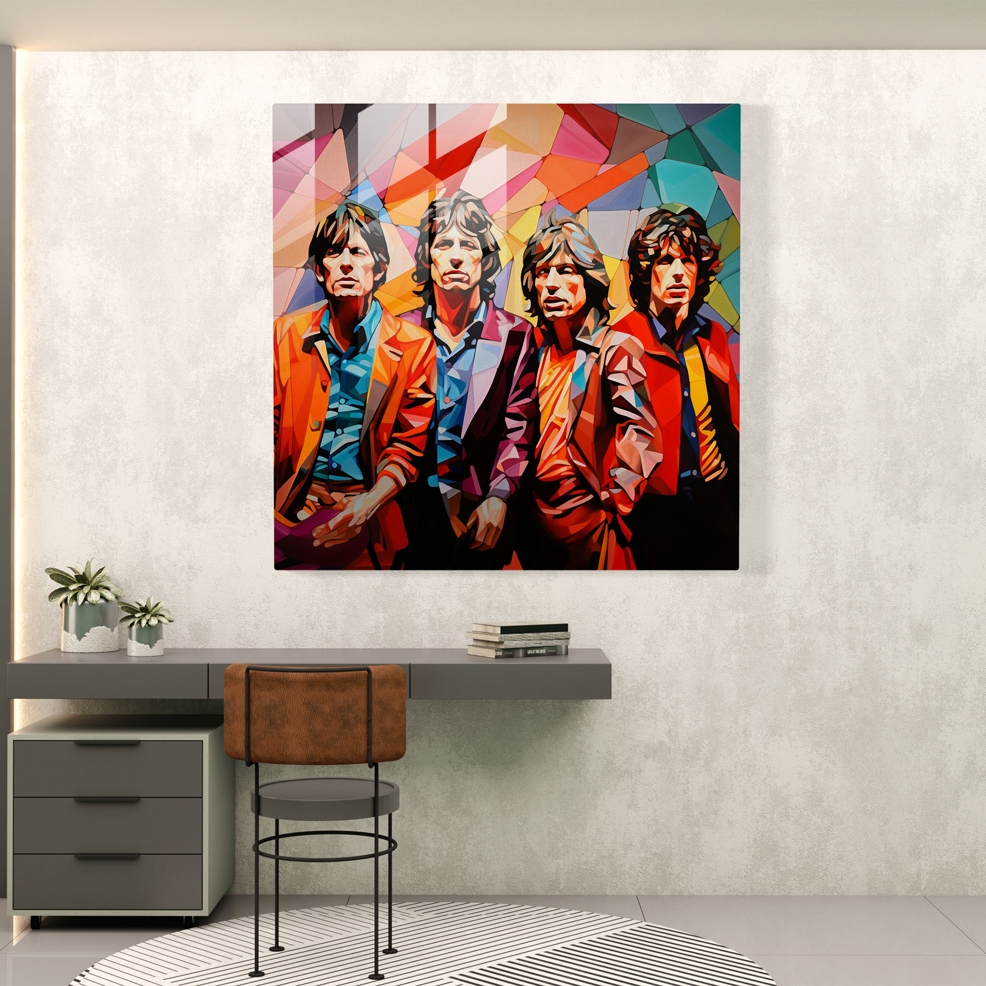 Rolling Stones Glass Wall Art - Rolling Stones, Glass Wall Art, Wall Decoration, Vibrant Colors