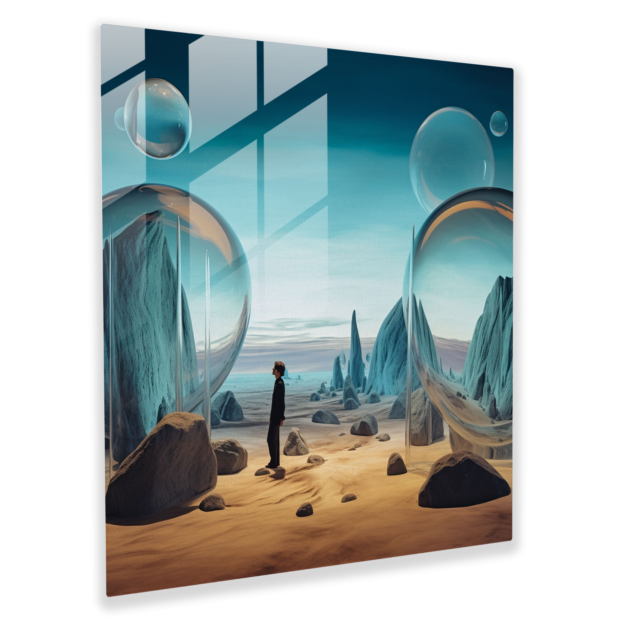 Rolling Stones Glass Wall Art - Rolling Stones, Glass Print, Surreal Glass Wall Art, Glass Art