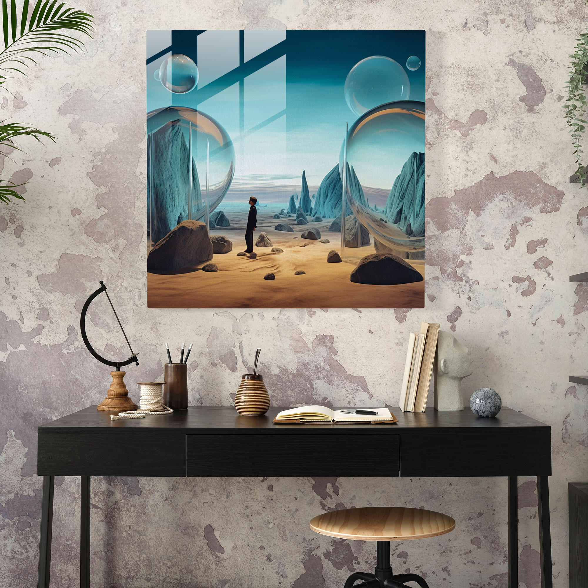 Rolling Stones Glass Wall Art - Rolling Stones, Glass Print, Surreal Glass Wall Art, Glass Art