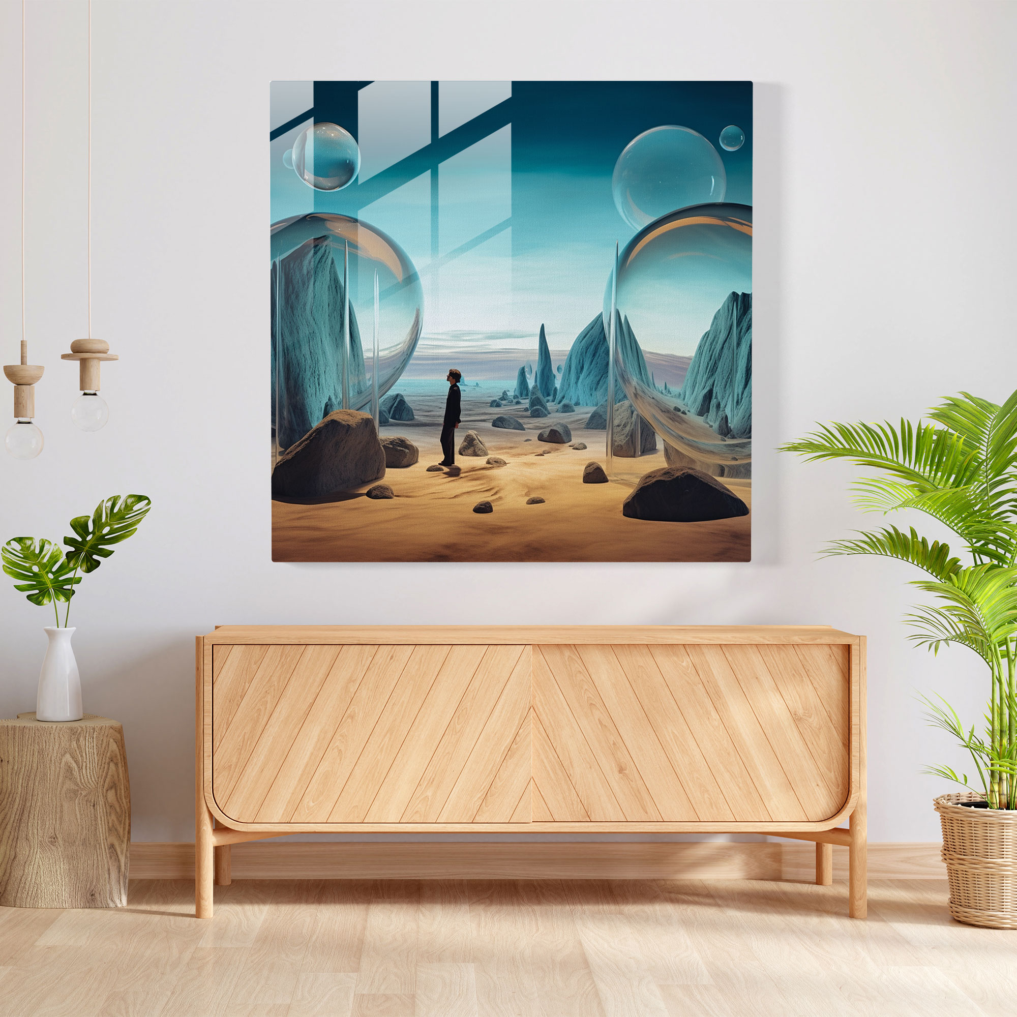 Rolling Stones Glass Wall Art - Rolling Stones, Glass Print, Surreal Glass Wall Art, Glass Art