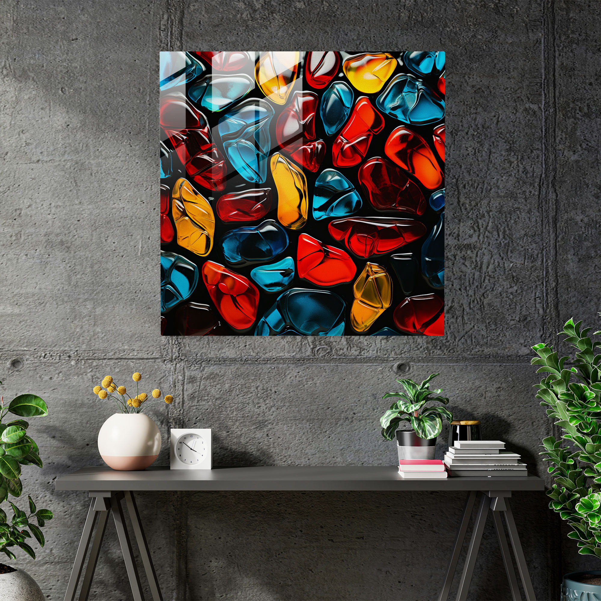 Glasbild Rolling Stones - Lebendige Farben für Zuhause