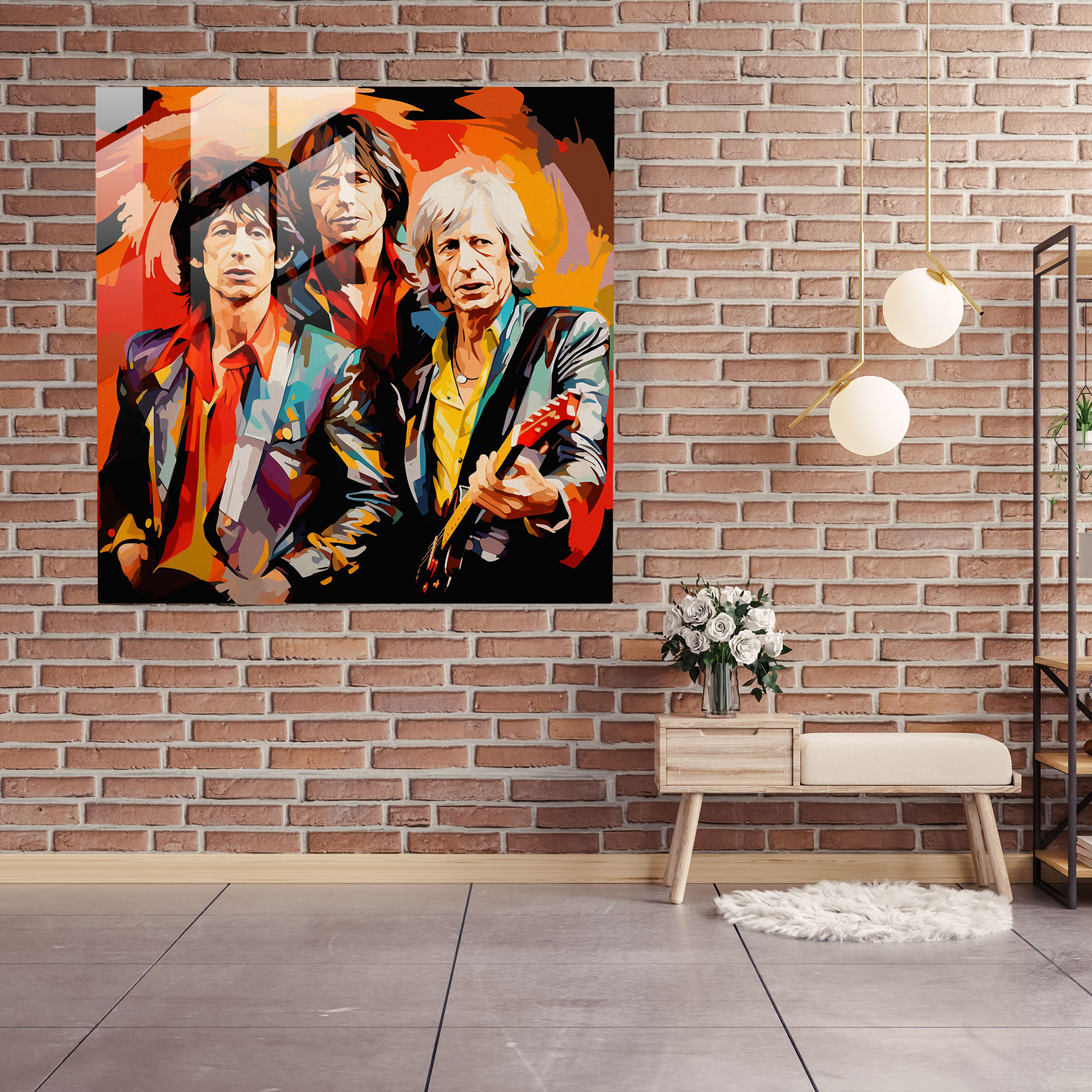Minimalist Stones Glass Print - Rolling Stones, Glass Wall Art, Glass Art, Abstract Design