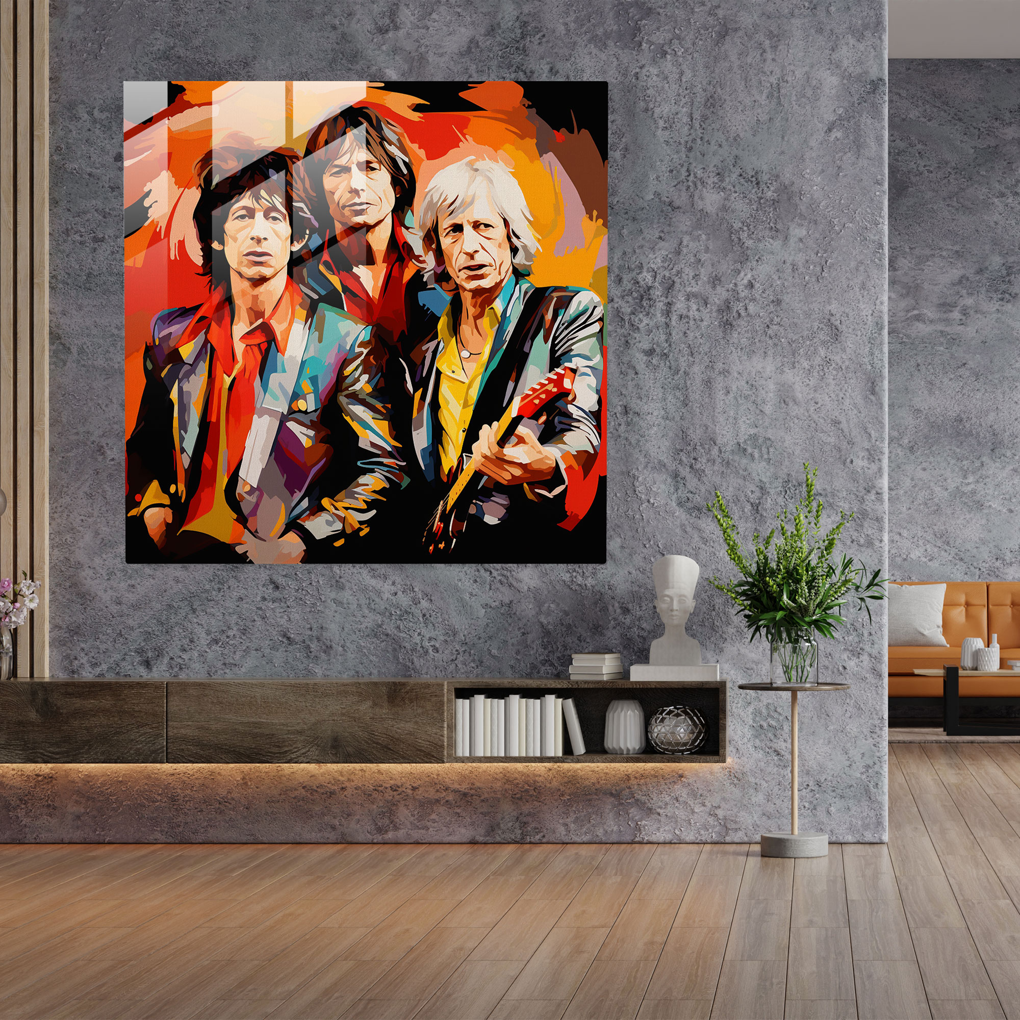 Minimalist Stones Glass Print - Rolling Stones, Glass Wall Art, Glass Art, Abstract Design