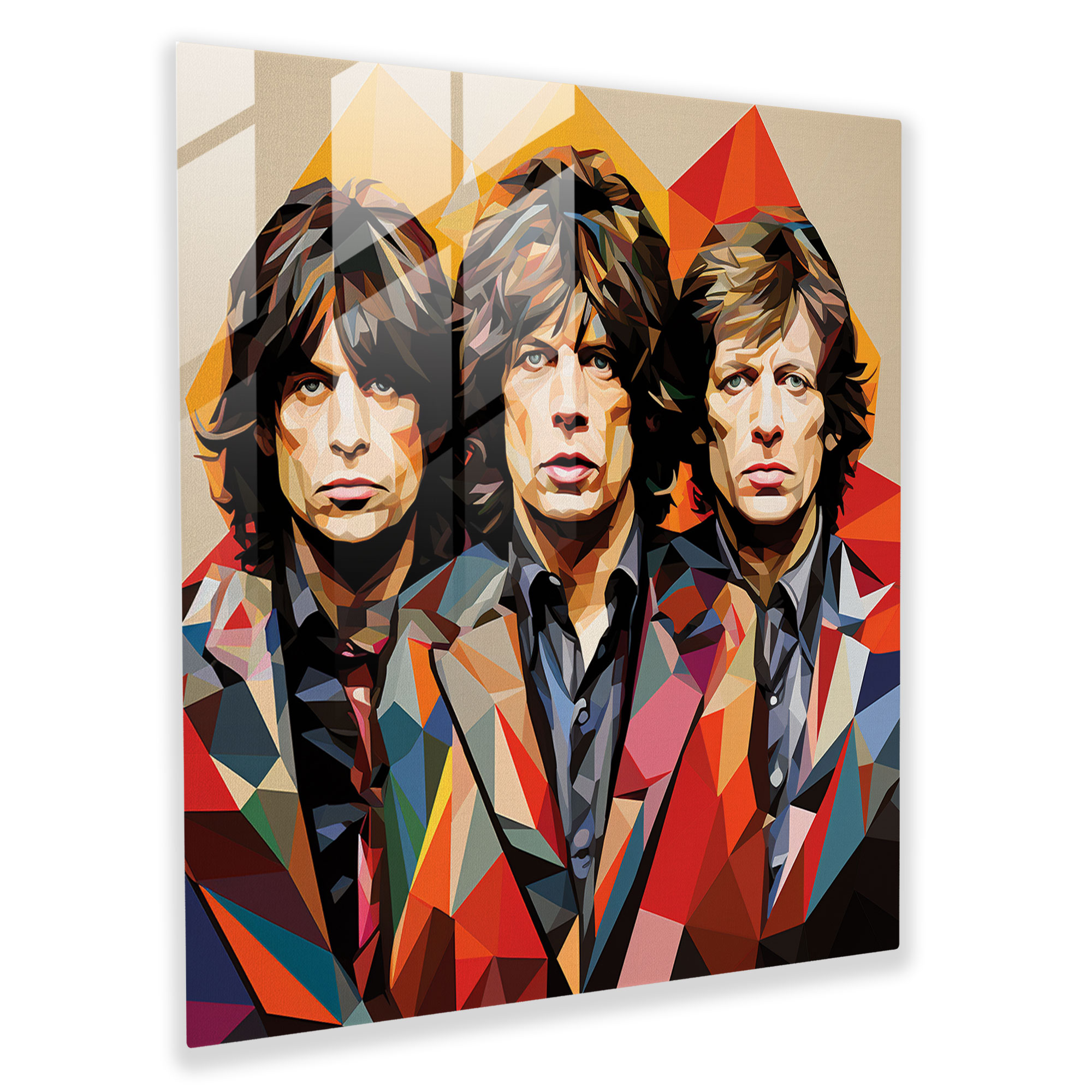 Geometric Stones Glass Print - Rolling Stones, Modern Art, Contemporary Design, Glass Print