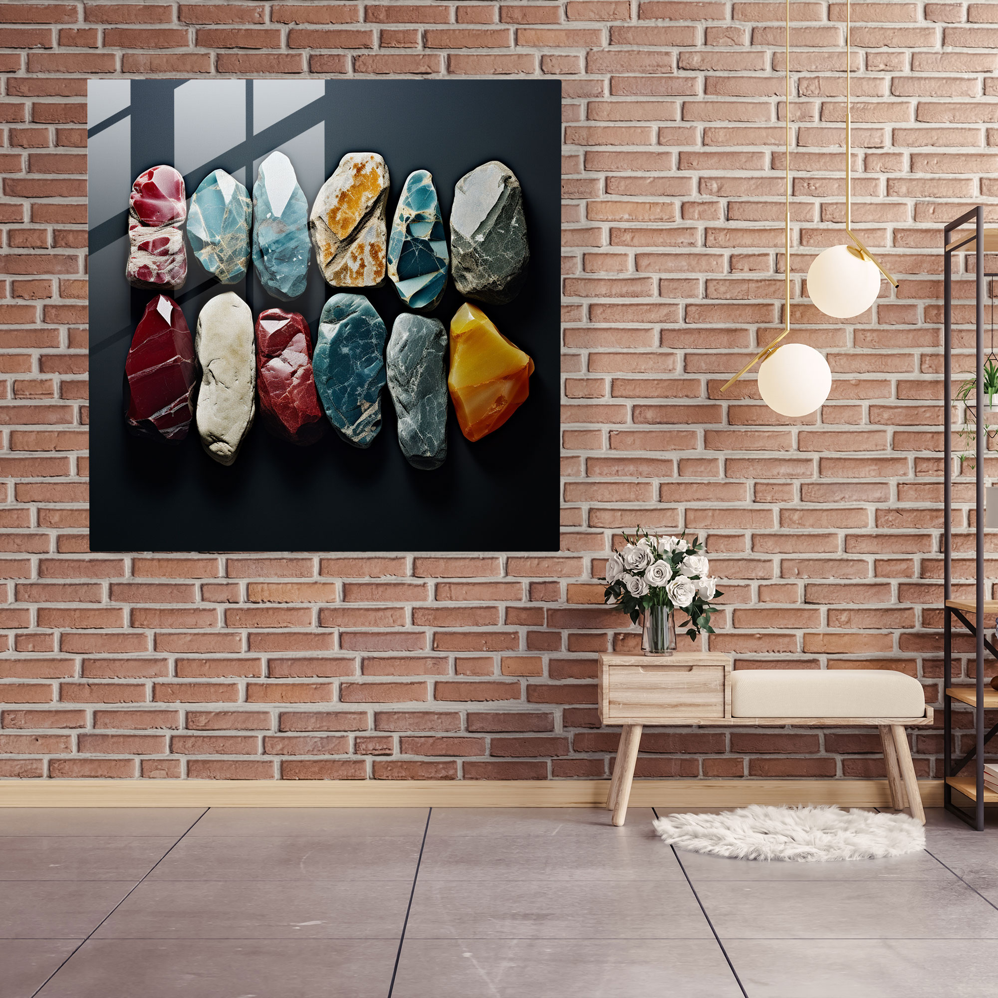 Glasbild Rolling Stones - Rolling Stones Glas Kunst Natürliche Schönheit Wanddekoration