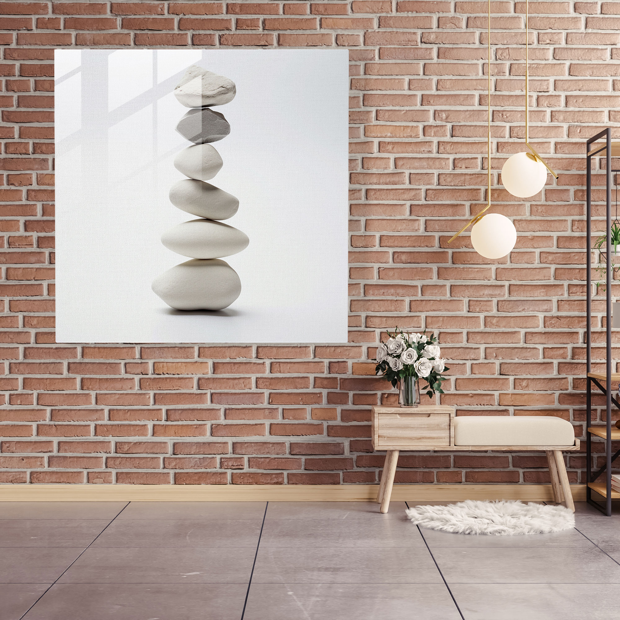 Rolling Stones Glasbild - Rolling Stones Modern Art Ausgewogene Komposition Einfachheit