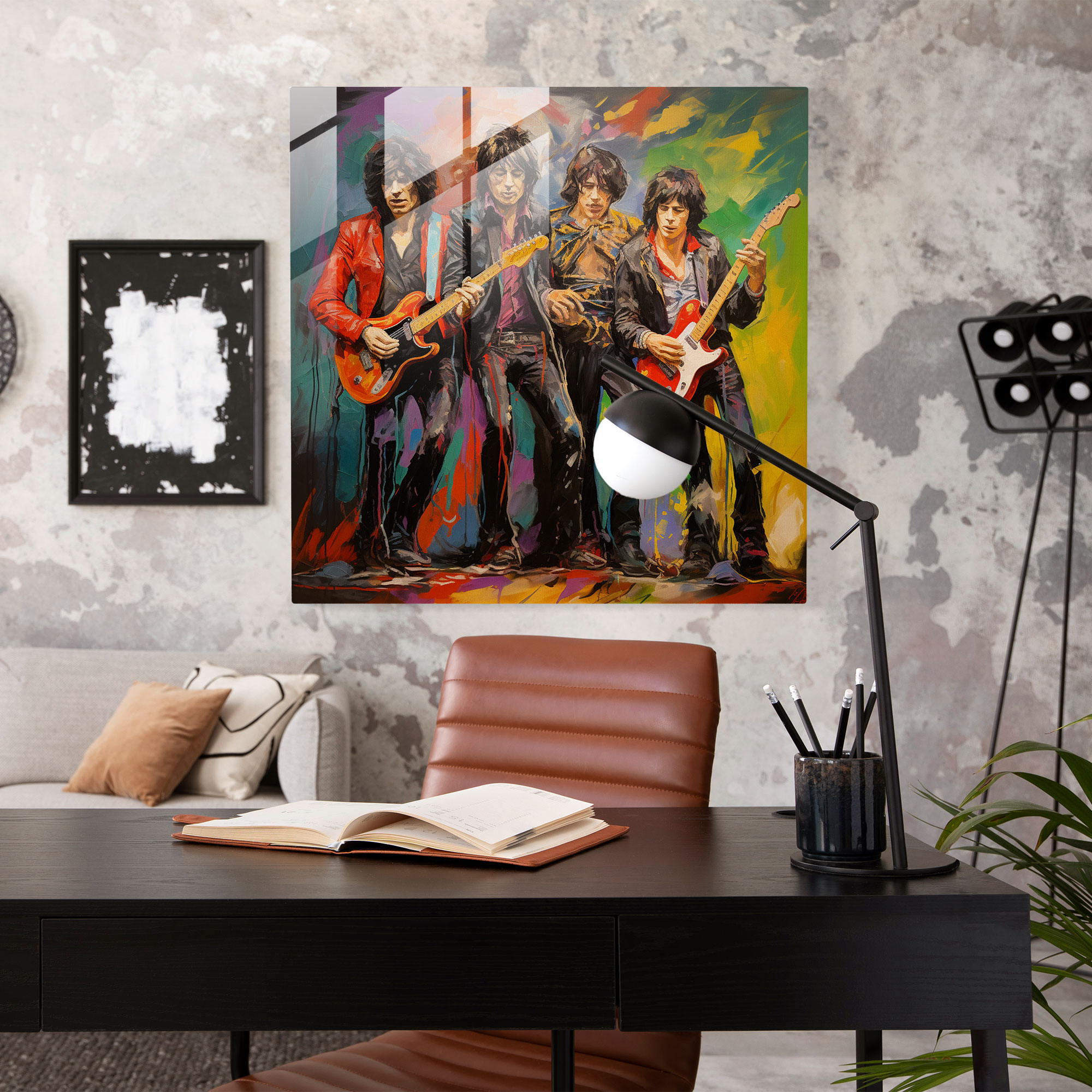 Glass Print - Energetic Rolling Stones - Rolling Stones, Glass Art, Rolling Stones, Home Decoration