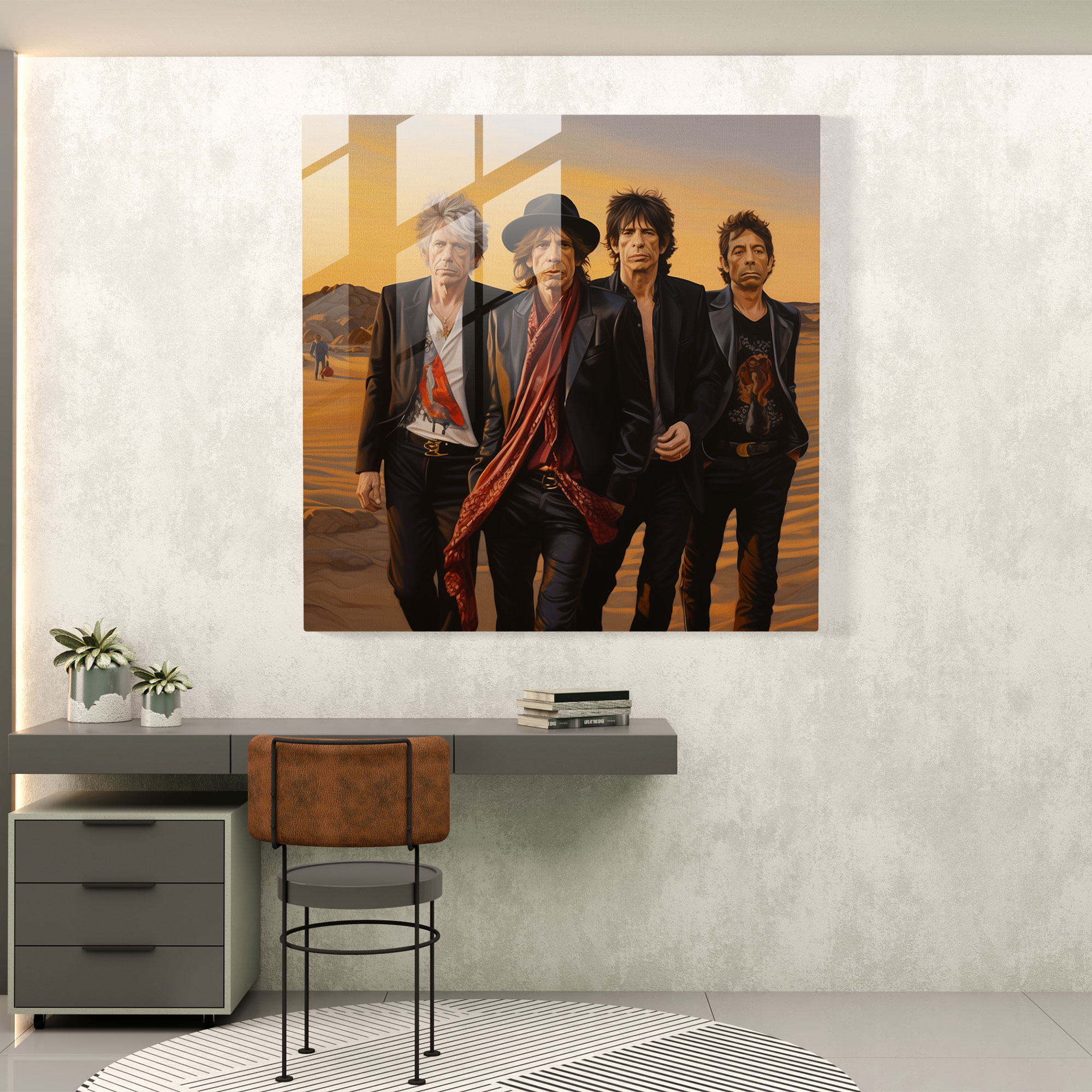 Rolling Stones Glass Print - Rolling Stones, Wall Decoration, Glass Art, Home Decoration