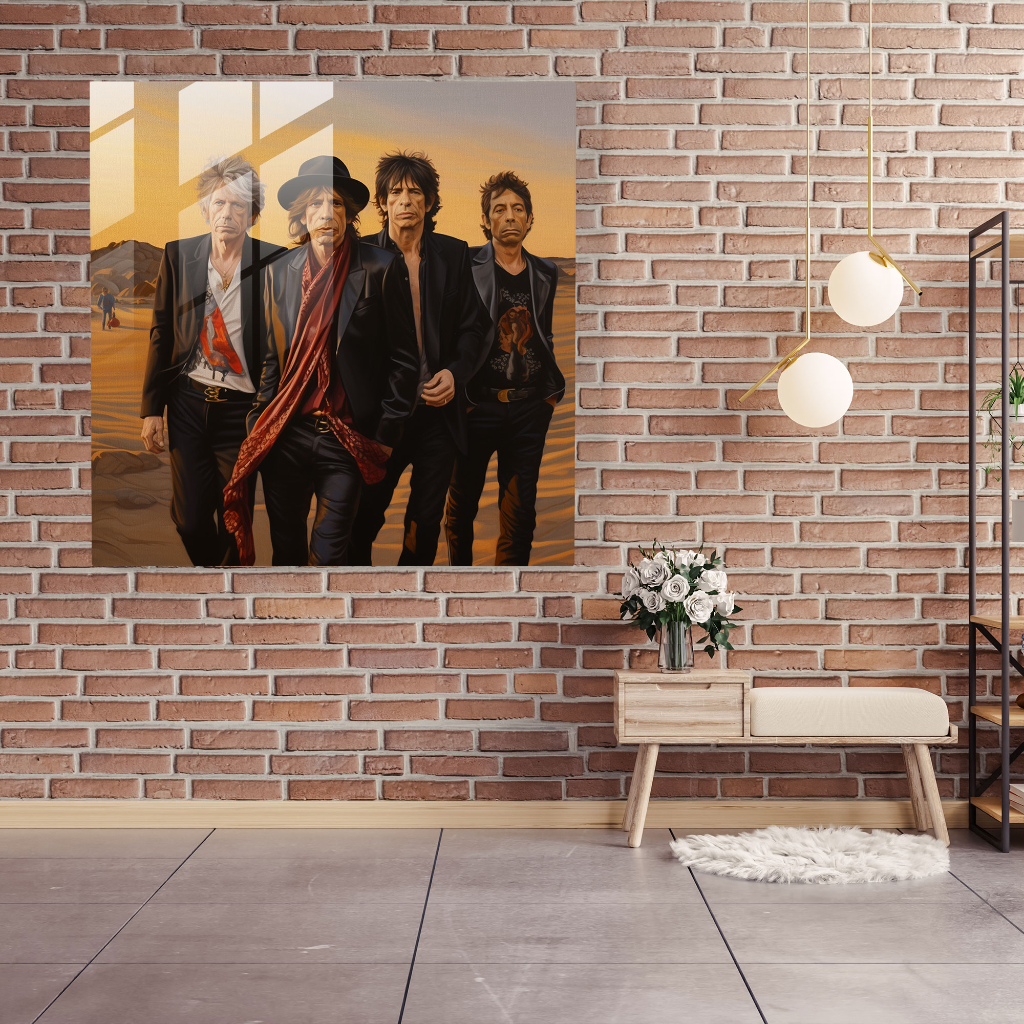 Rolling Stones Glass Print - Rolling Stones, Wall Decoration, Glass Art, Home Decoration