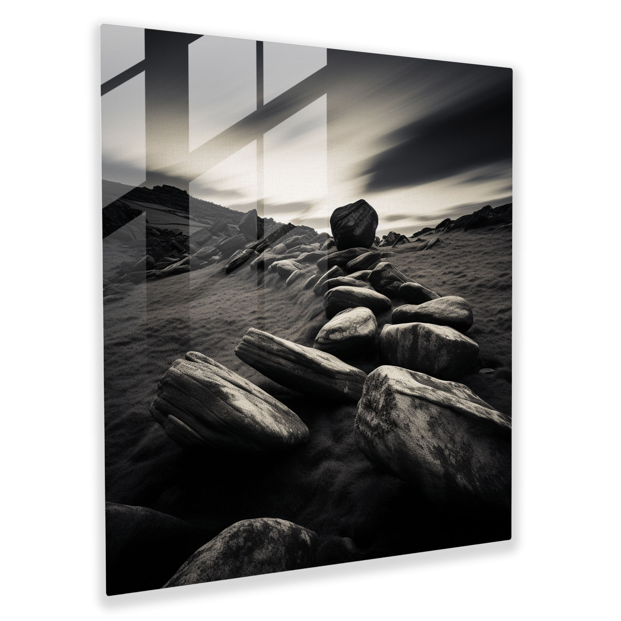 Rolling Stones Glass Print - Rolling Stones, Rolling Stones, Home Decoration, Black And White Photograph