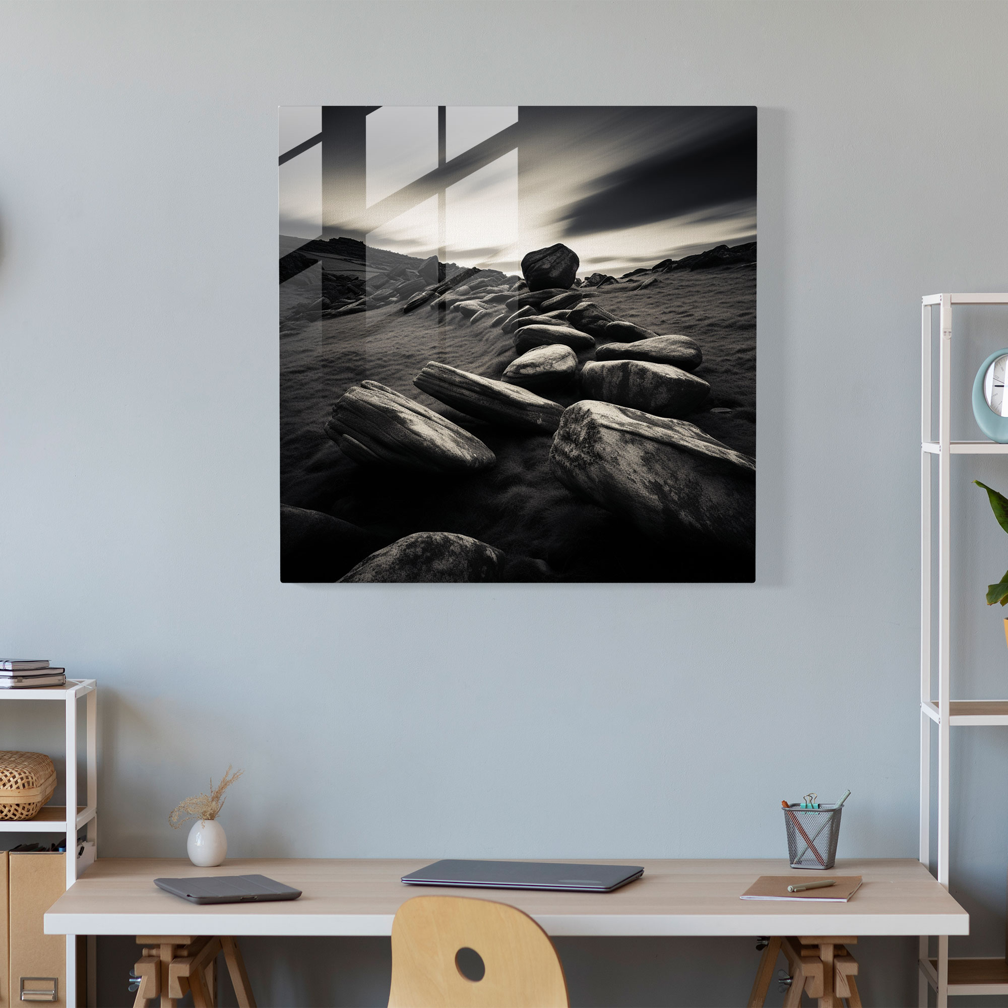 Rolling Stones Glass Print - Rolling Stones, Rolling Stones, Home Decoration, Black And White Photograph