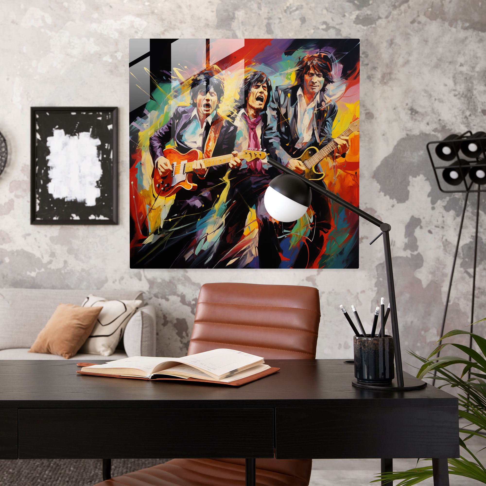 Glasbild Rolling Stones - Moderne Kunst