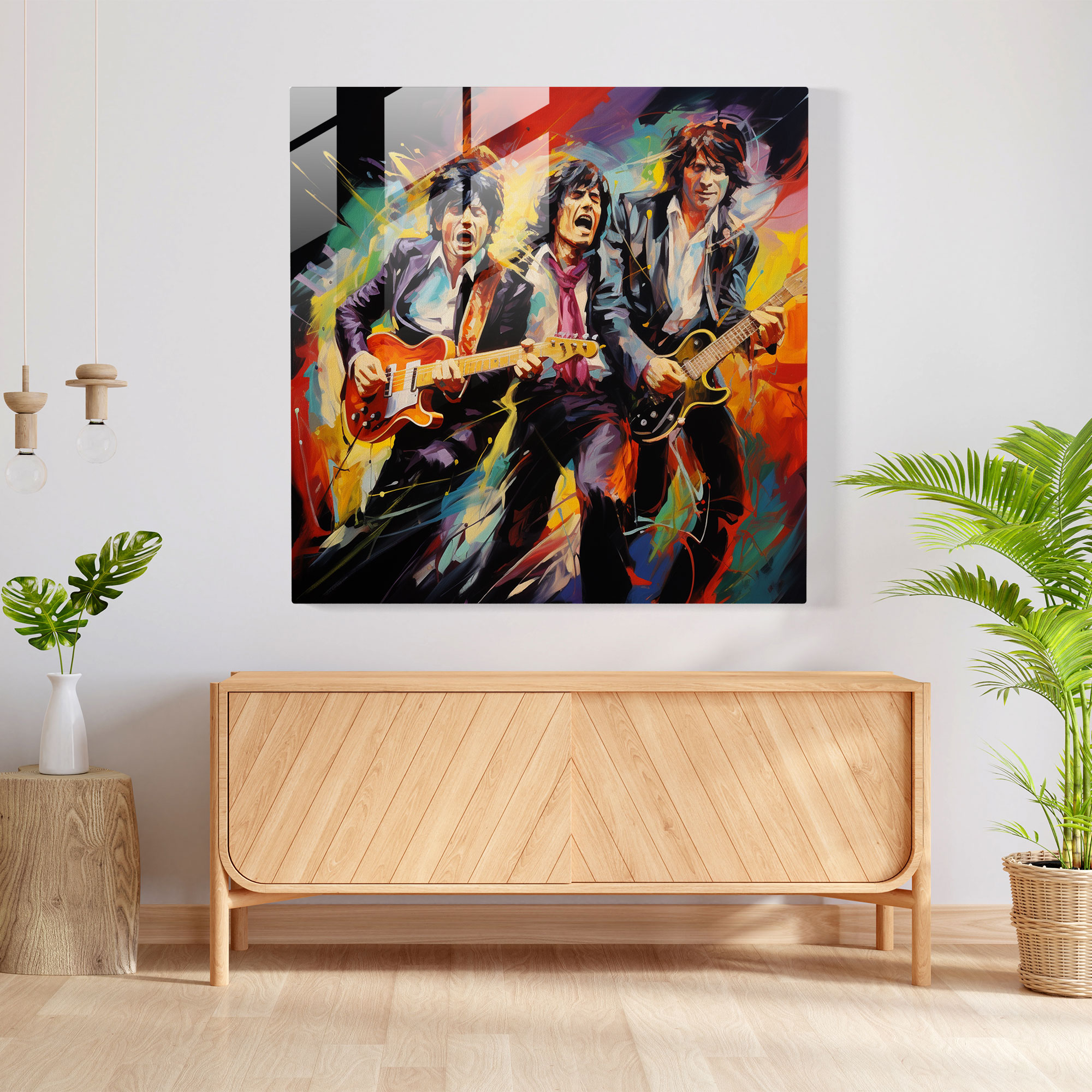 Glasbild Rolling Stones - Moderne Kunst