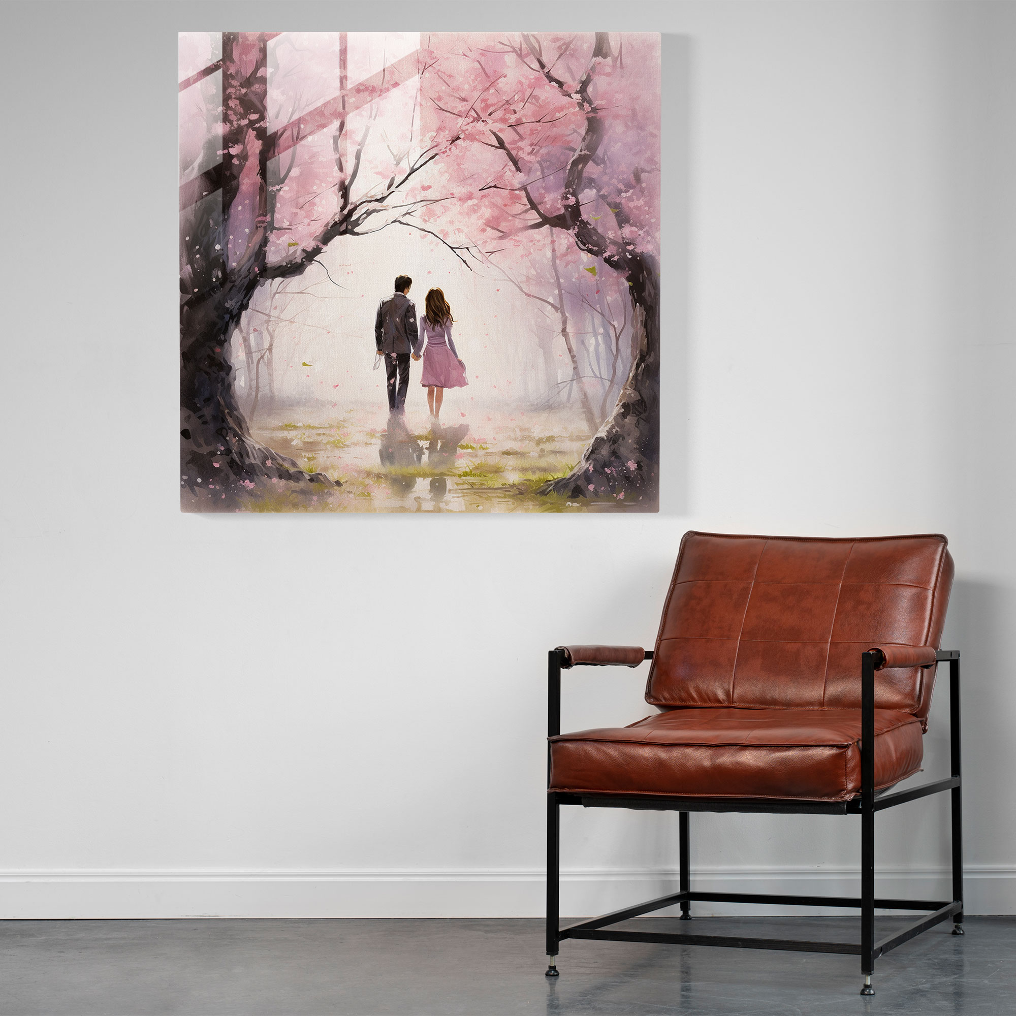Romantic Watercolor Glass Print - Romantic, Glass Wall Art, Love, Vibrant Colors