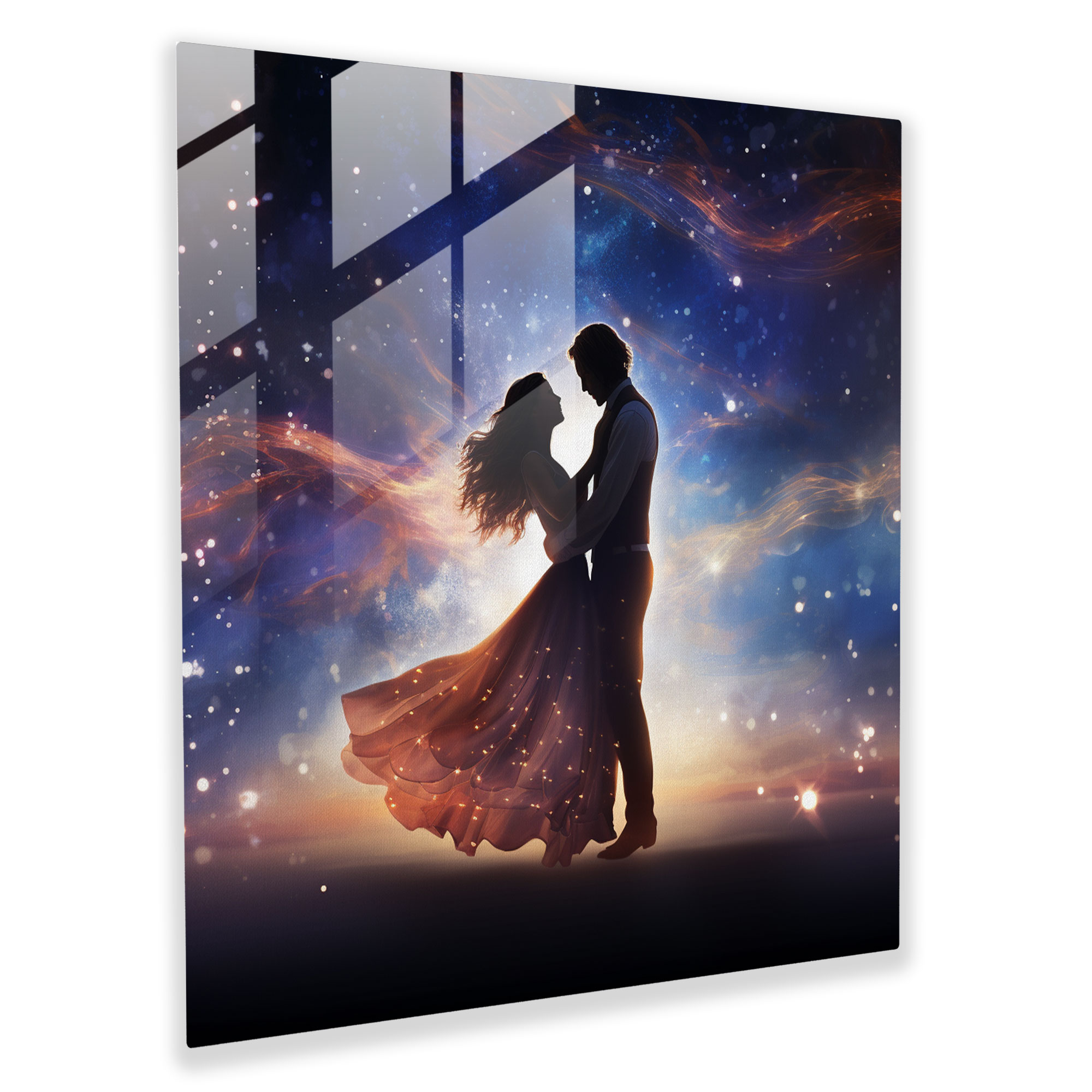 Romantic Dreamy Glass Print - Romantic, Wonder, Starlit Sky, Magic