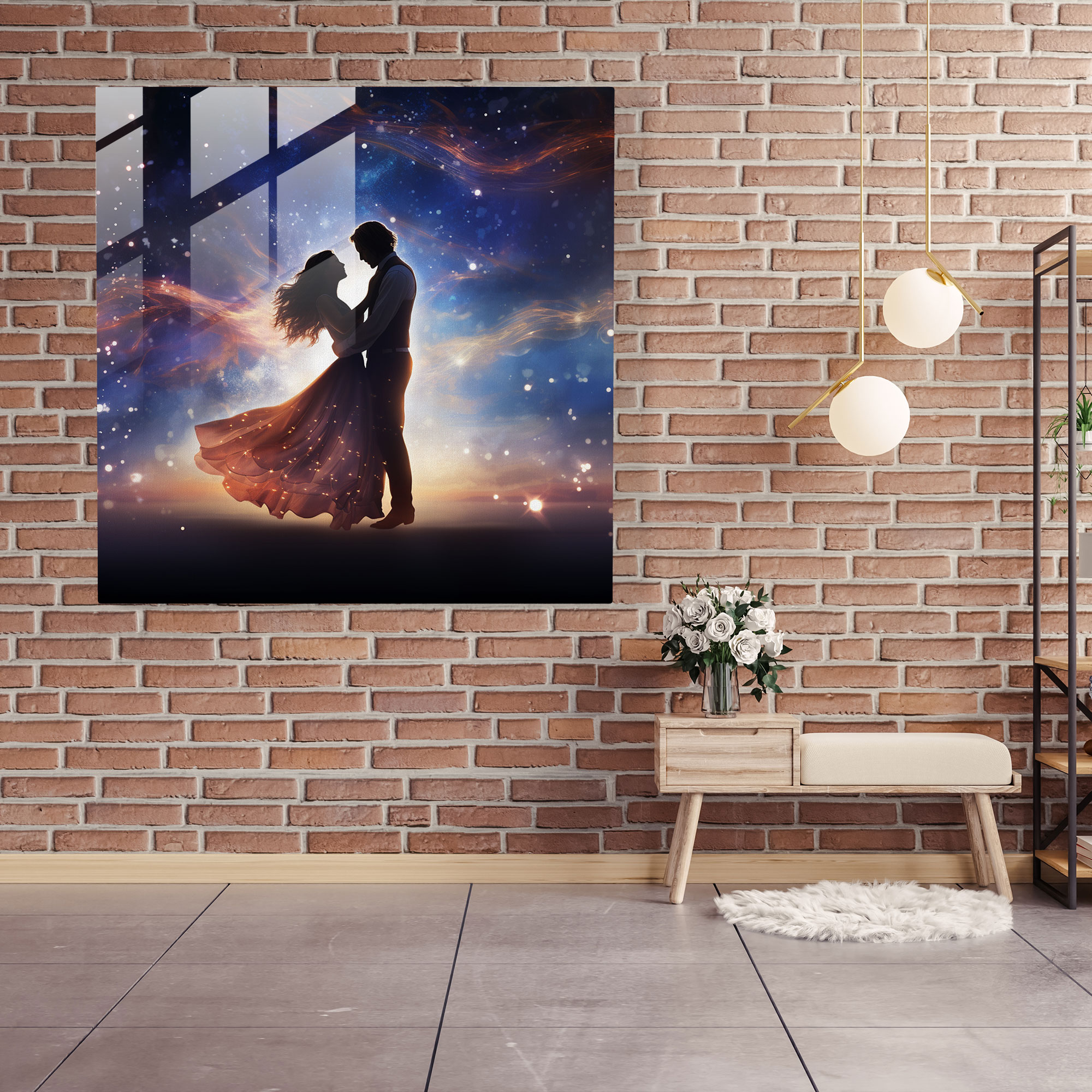 Romantic Dreamy Glass Print - Romantic, Wonder, Starlit Sky, Magic