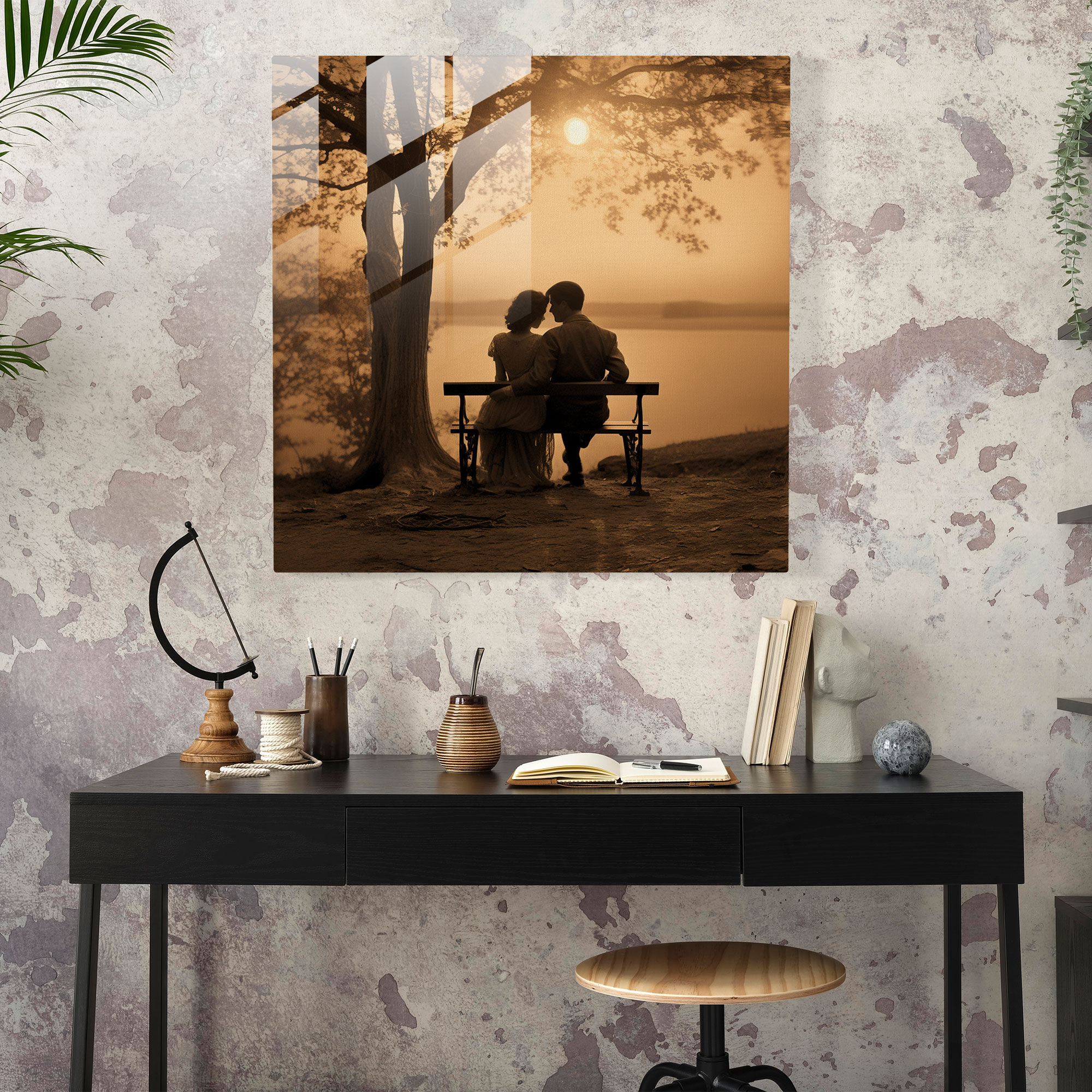 Romantik Vintage Sepia Cam Tablo - Dekoratif Duvar Süsü ve Fotoğraf
