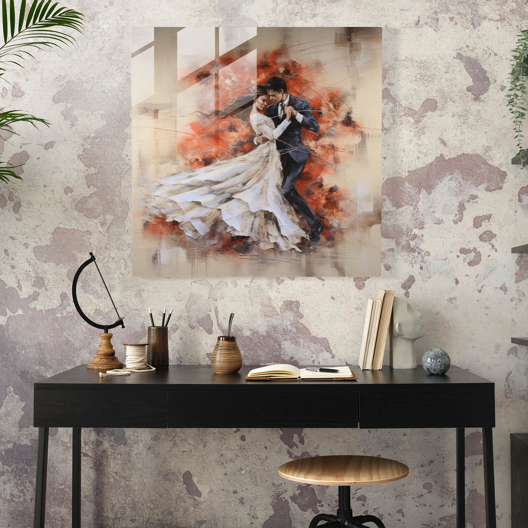 Romantic Dance Glass Print - Romantic, Romantic, Glass Wall Art, Modern Art