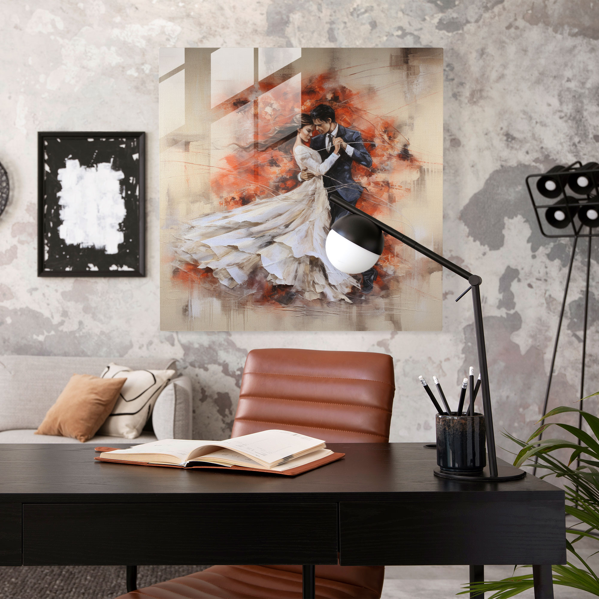 Romantic Dance Glass Print - Romantic, Romantic, Glass Wall Art, Modern Art
