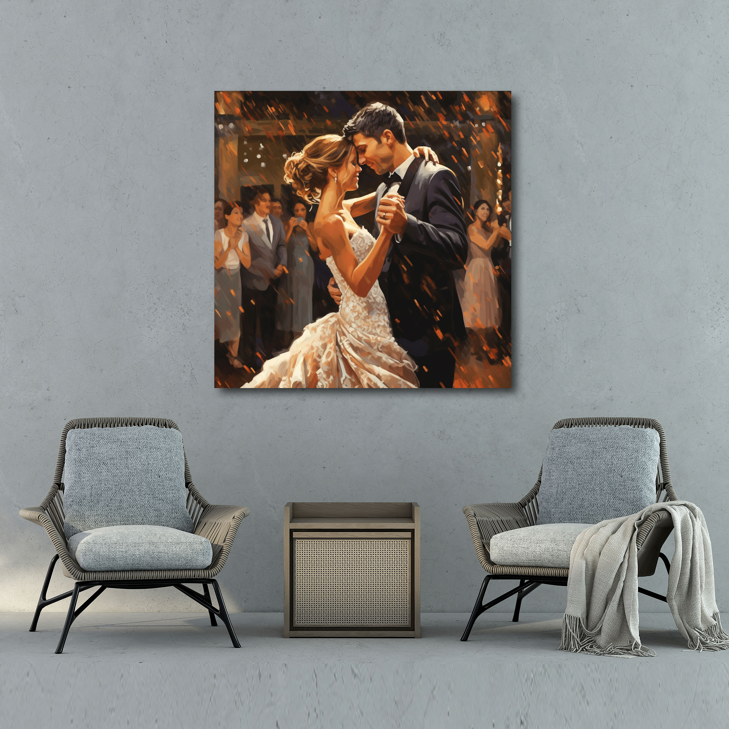 Romantic First Dance Wall Art - Romantic, Wall Decoration, Painting, Canvas