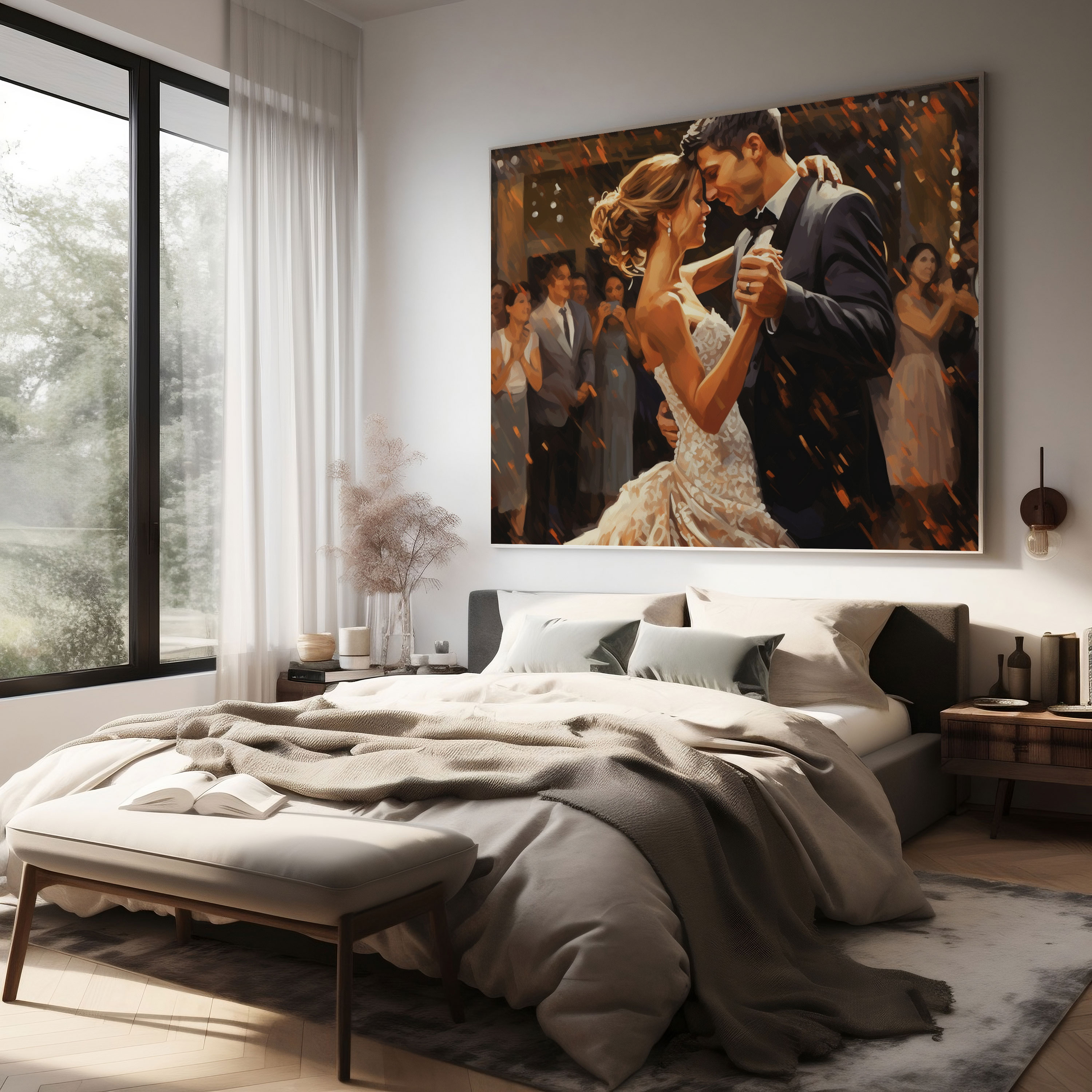 Romantic First Dance Wall Art - Romantic, Wall Decoration, Painting, Canvas