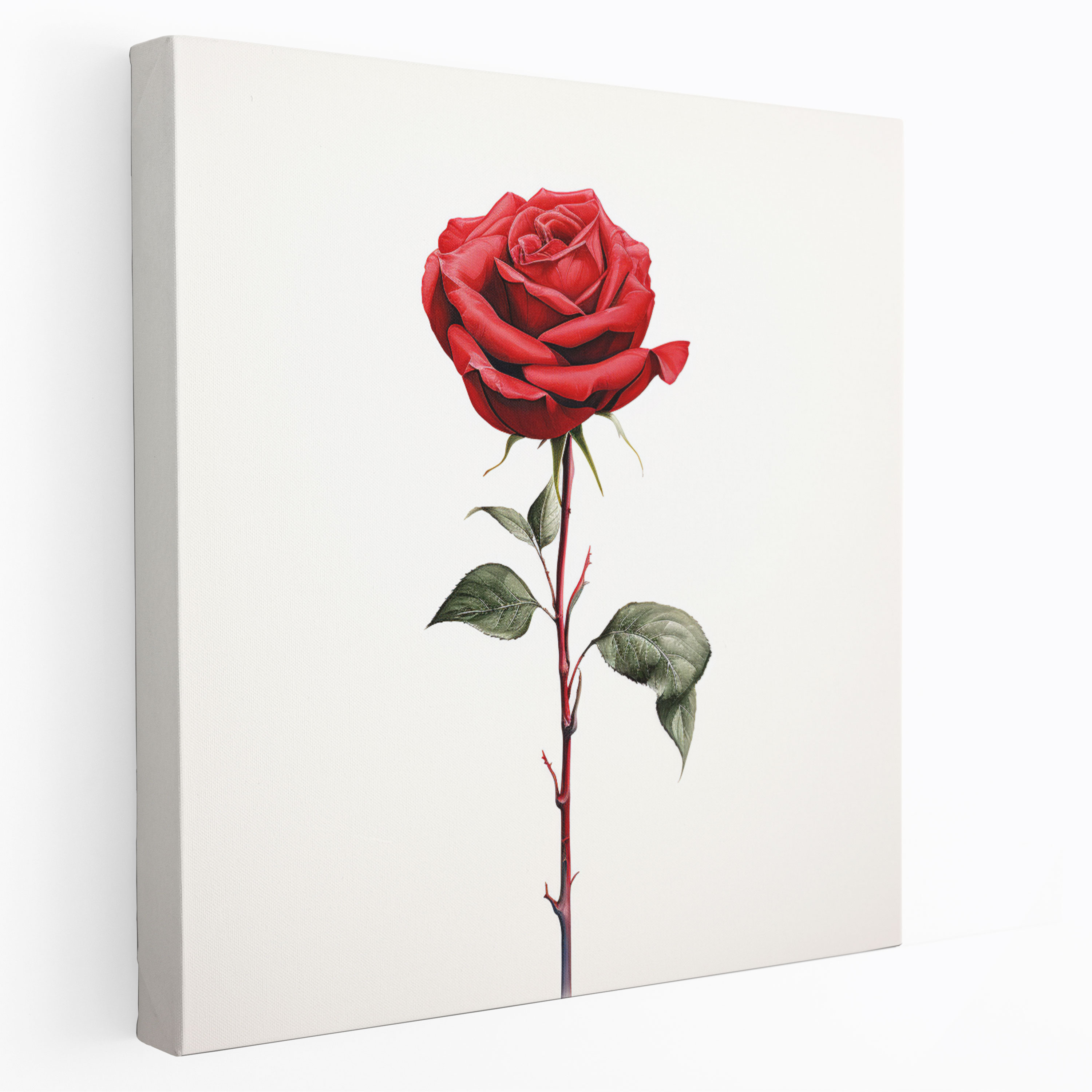 Romantic Red Rose Minimalist Wall Art - Romantic, Wall Art, Love, Minimalist