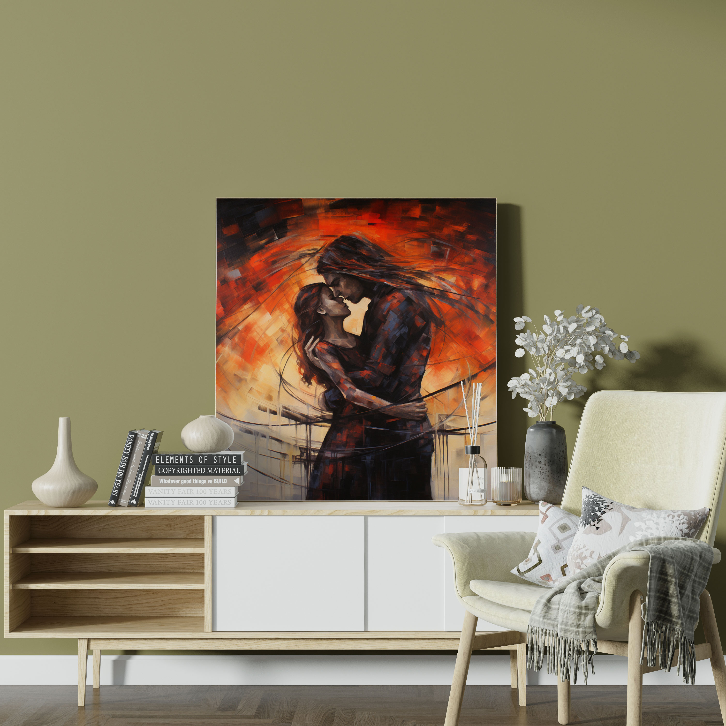 Romantik Kucaklaşma Kanvas Tablo - Ev Dekorasyonu Aşk Romantik