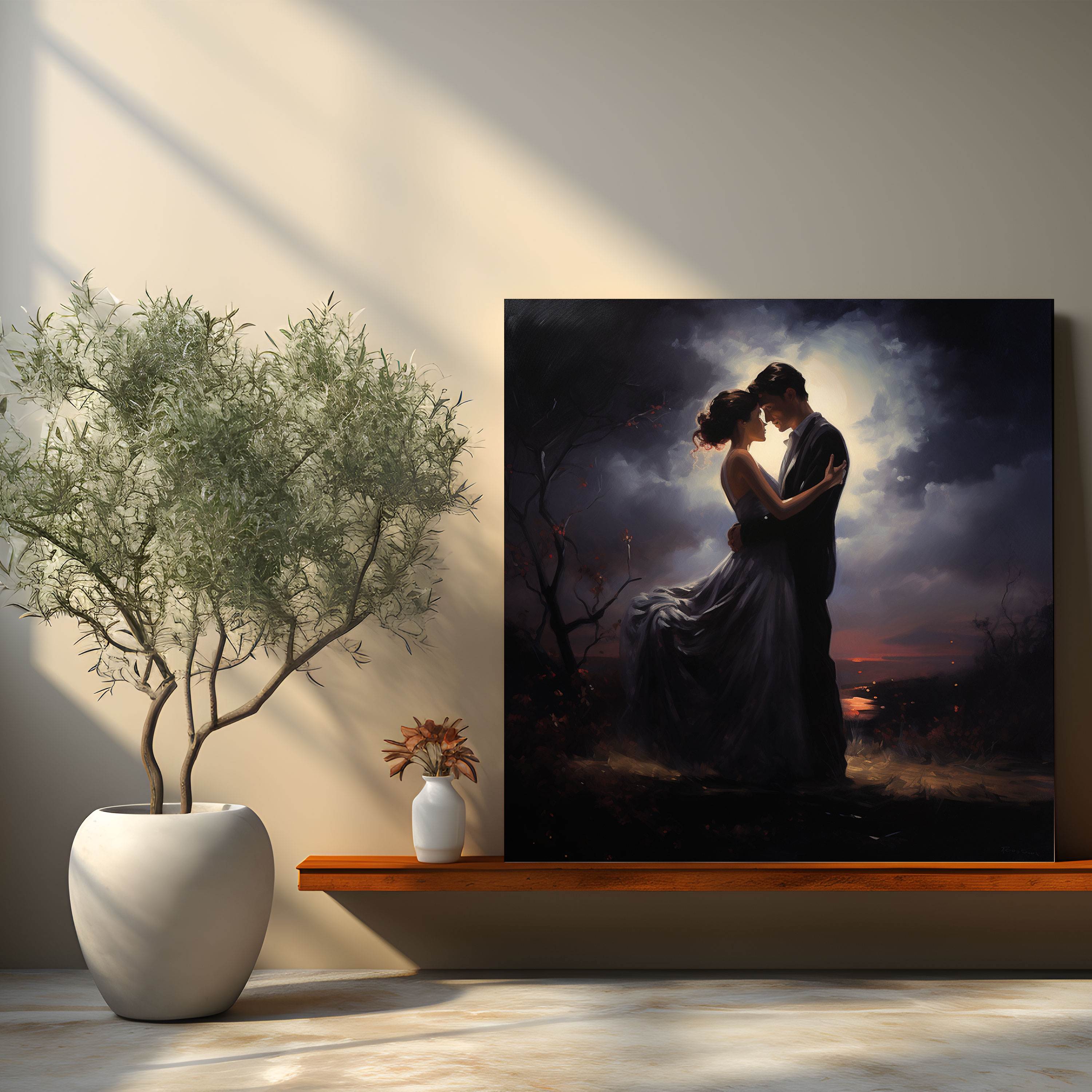 Romantic Moonlit Sky Canvas Print - Romantic, Wall Art, Classic, Canvas Wall Art