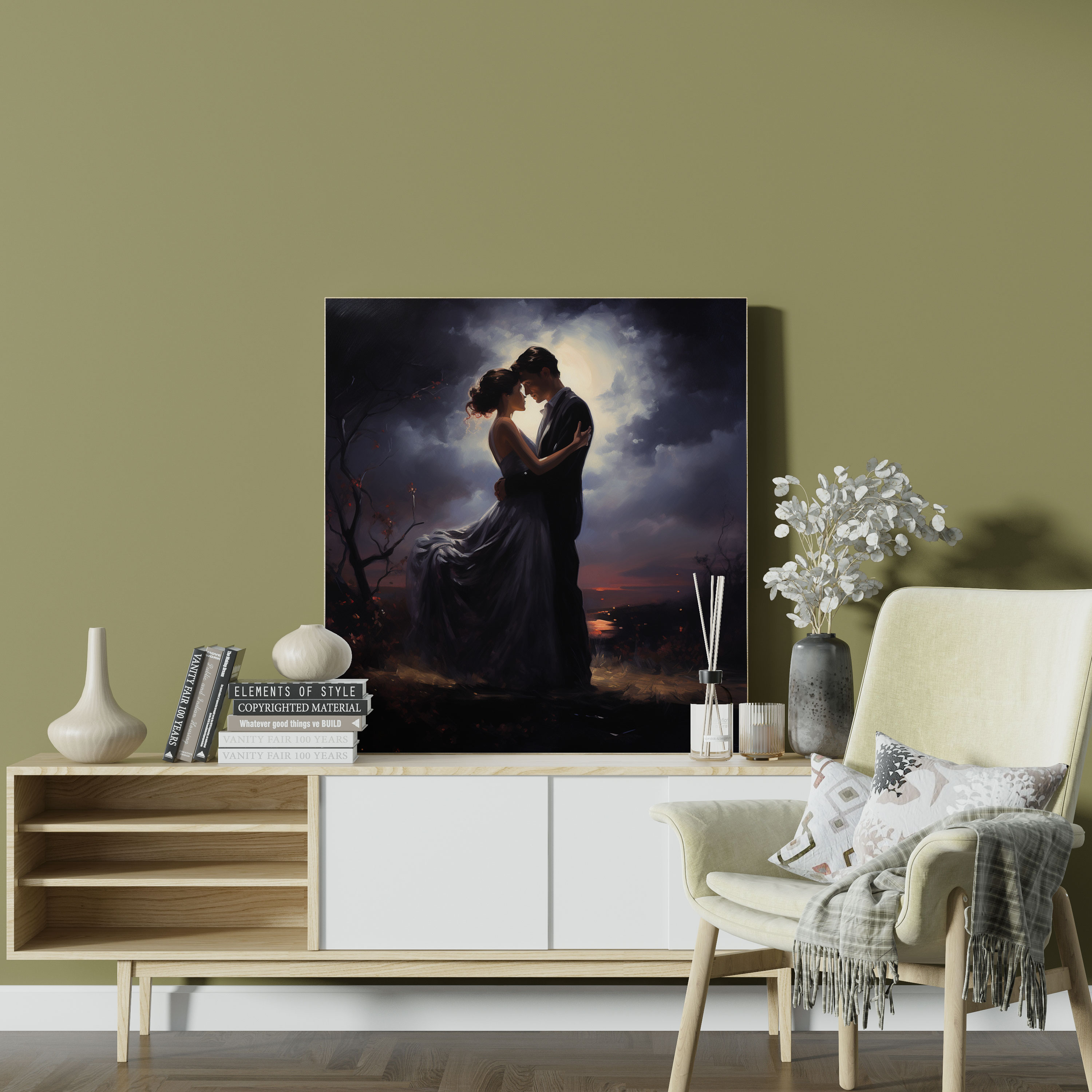 Romantic Moonlit Sky Canvas Print - Romantic, Wall Art, Classic, Canvas Wall Art