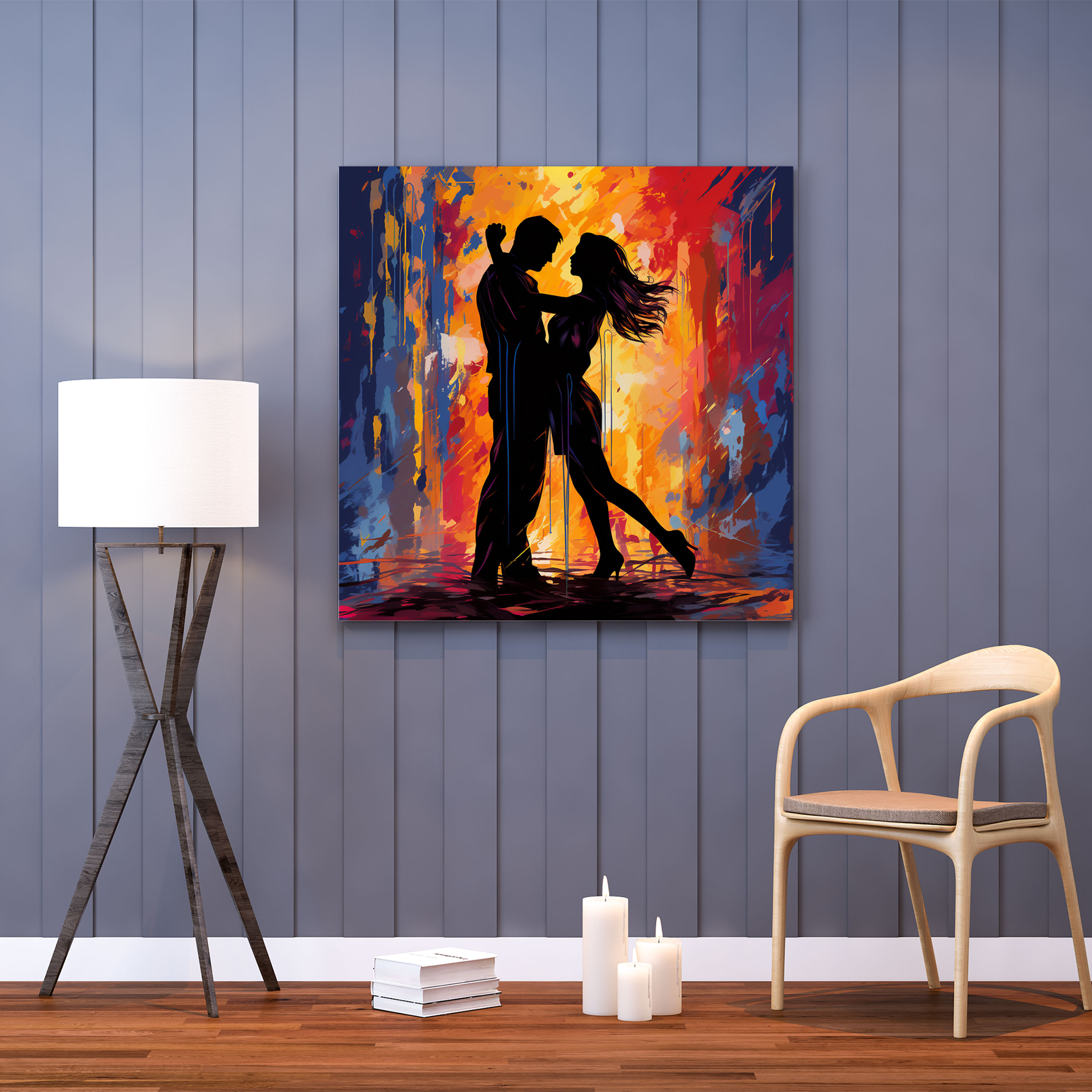 Romantik Silüet Duvar Dekorasyonu - Romantik Kanvas Tablo Sanatı Romantizm