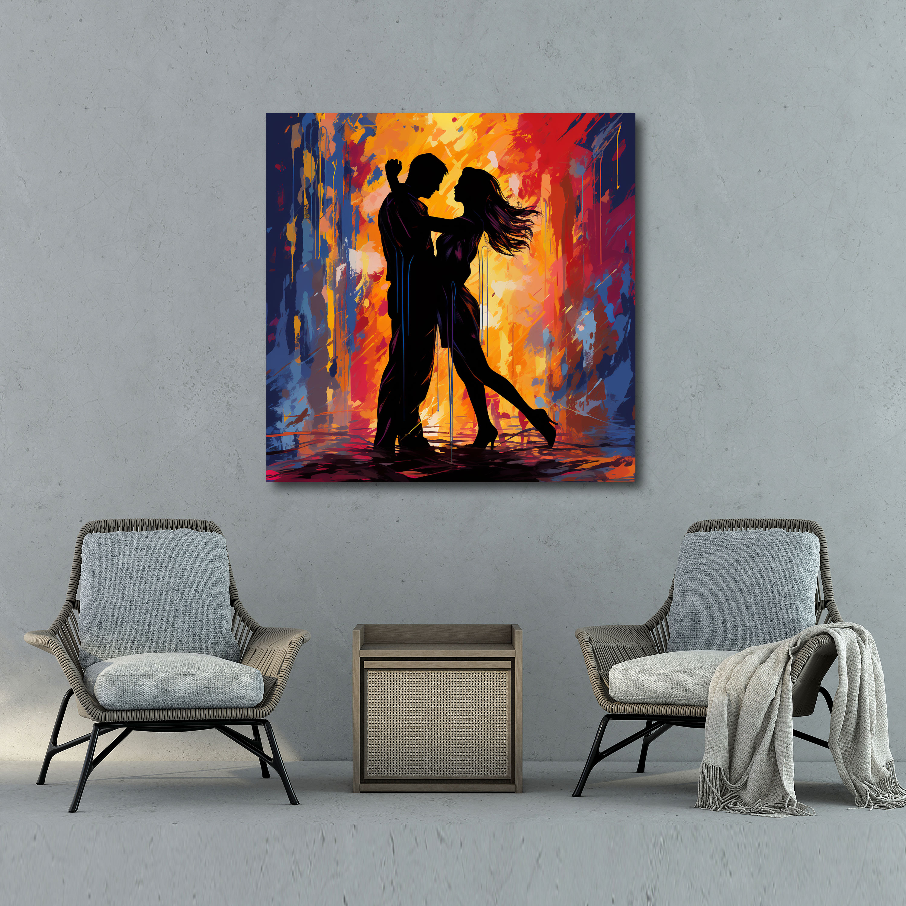 Romantik Silüet Duvar Dekorasyonu - Romantik Kanvas Tablo Sanatı Romantizm