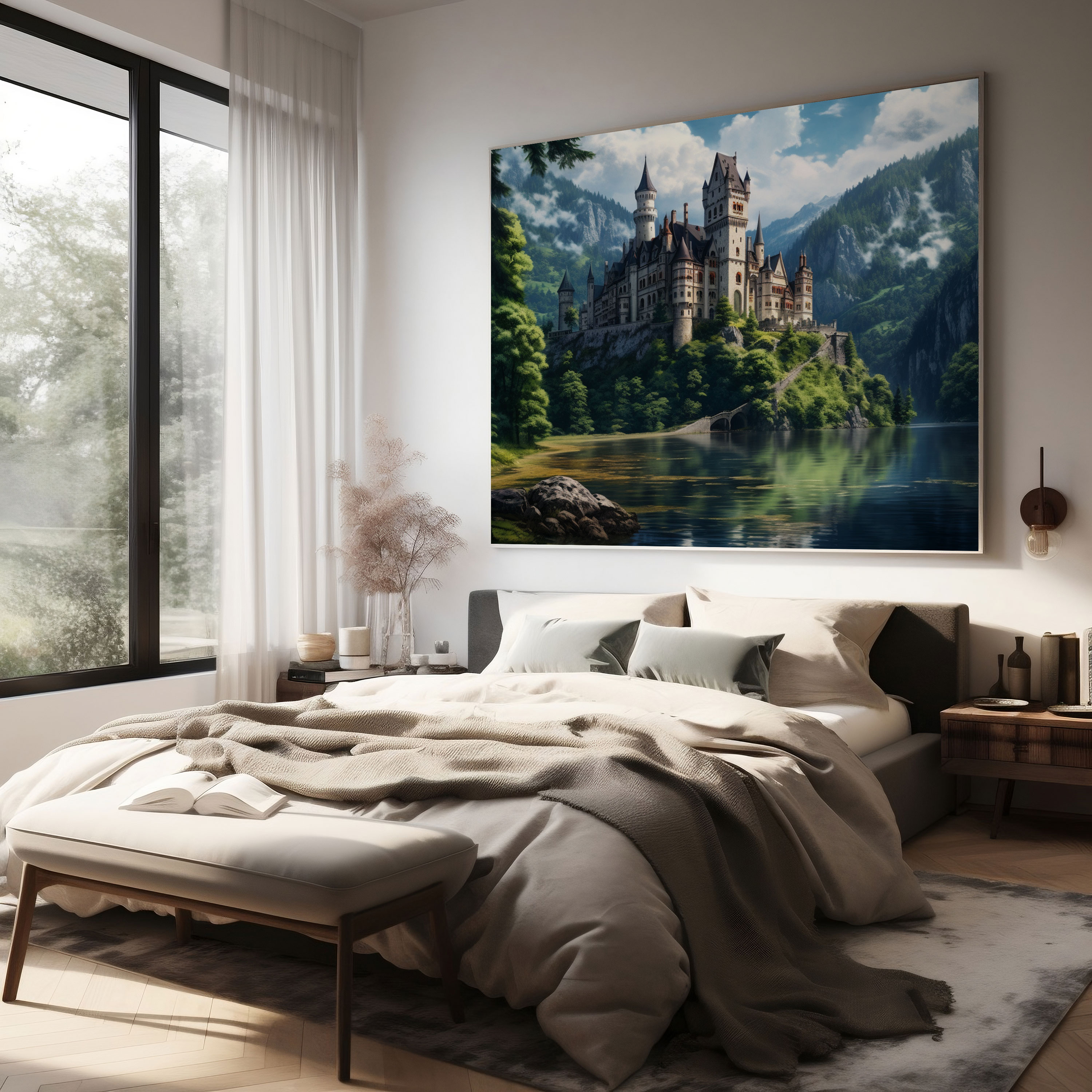 Romantic Castle Landscape Wall Art - Romantic, Romance, Majestic Castle, Enchantment