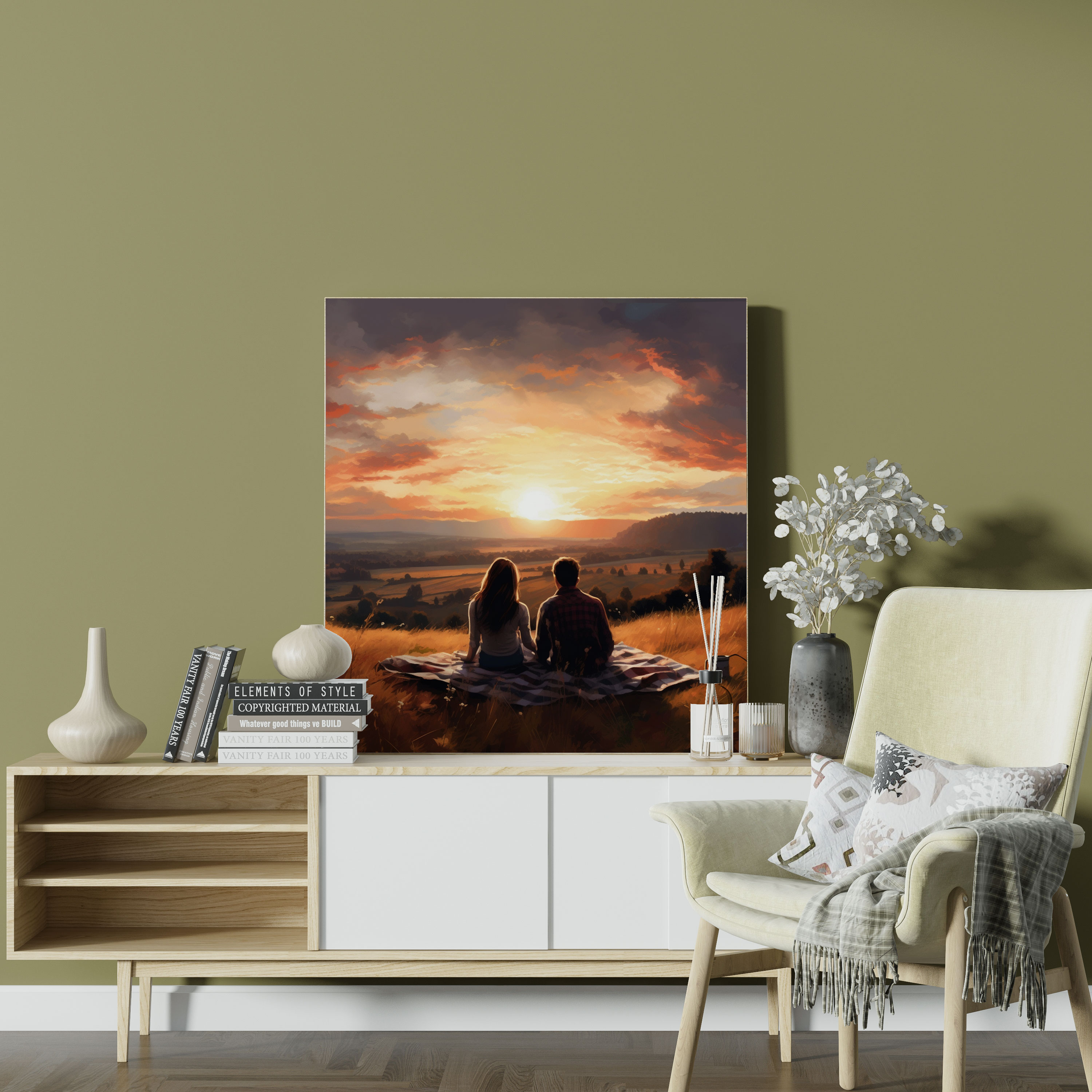 Romantic Countryside Canvas Print - Romantic, Countryside, Canvas Print, Sunset