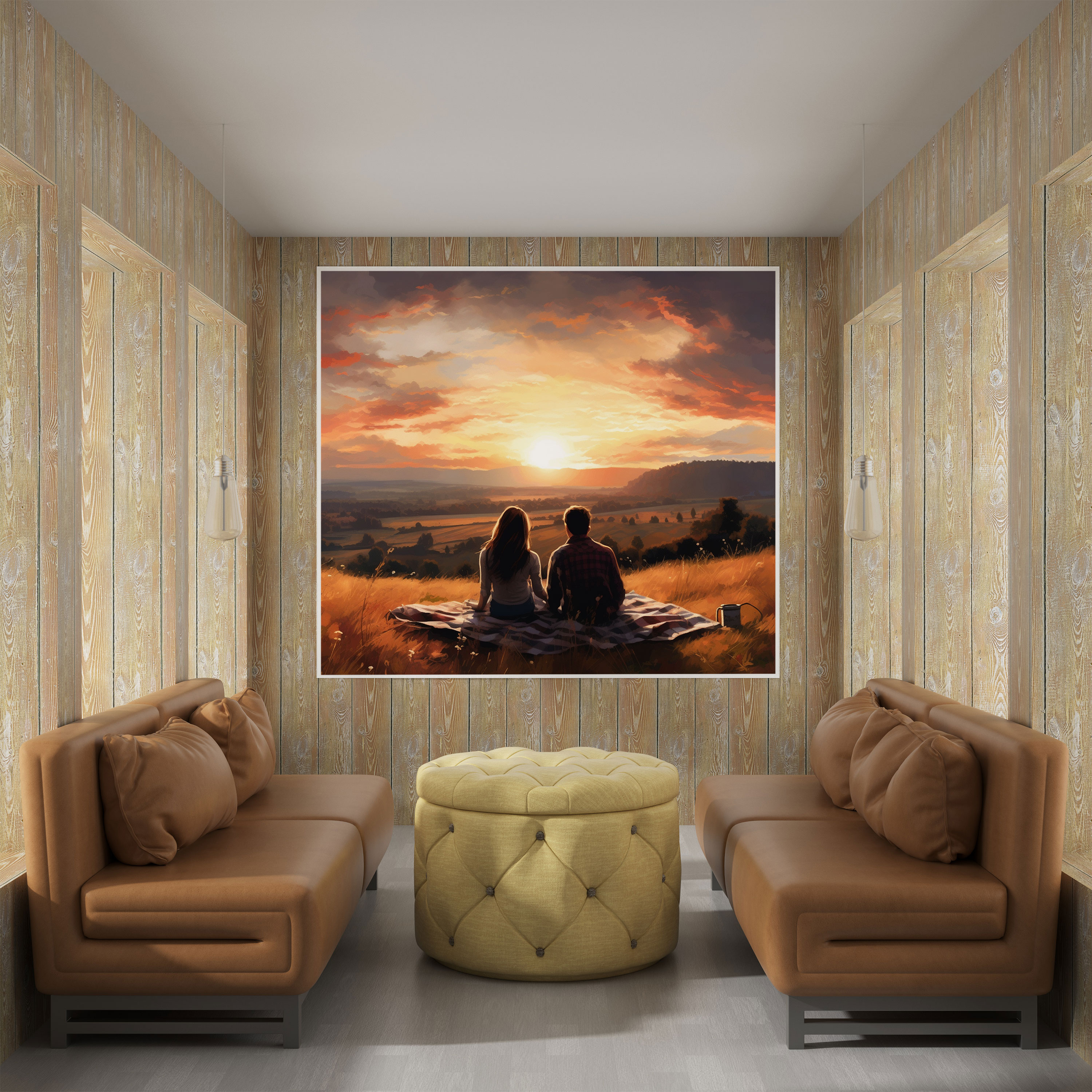 Romantic Countryside Canvas Print - Romantic, Countryside, Canvas Print, Sunset