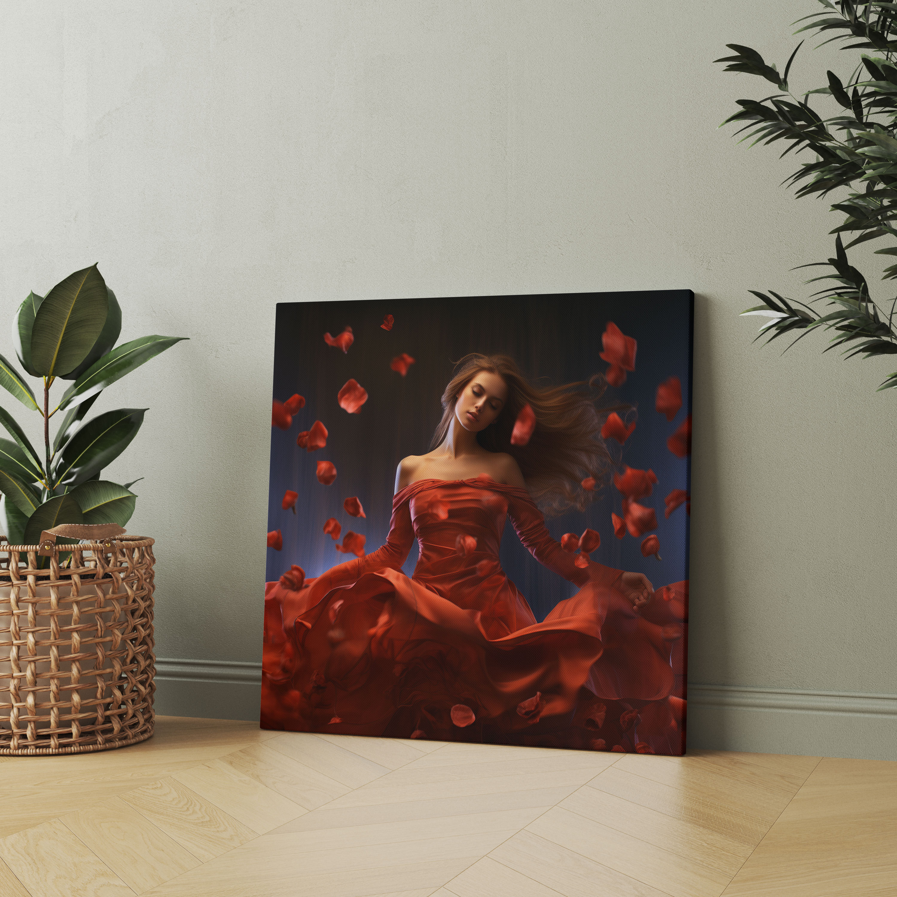 Romantic Rose Petals Wall Art - Romantic, Wall Decoration, Elegance, Canvas