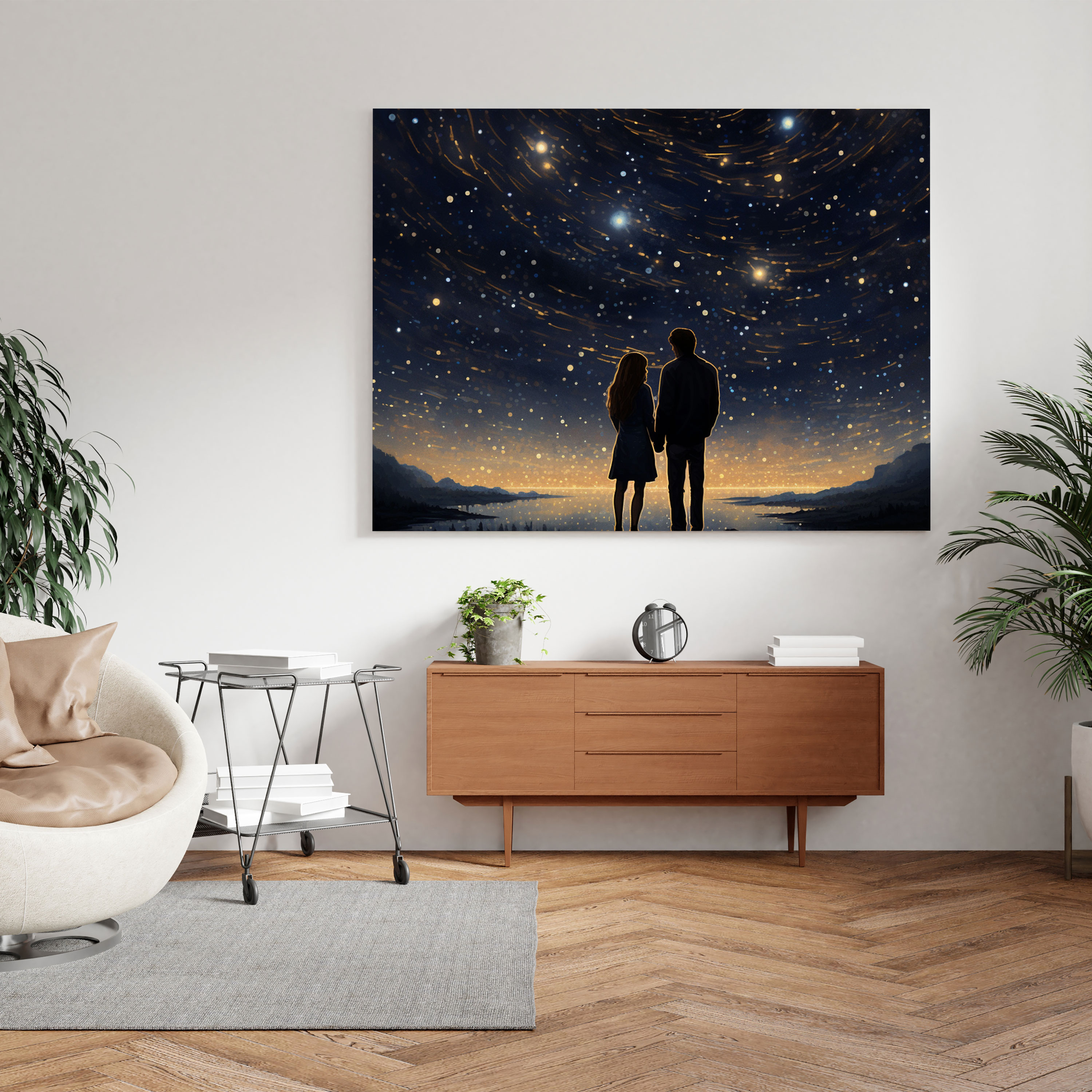 Romantic Starry Night Canvas Print - Romantic, Constellations, Canvas Print, Magical