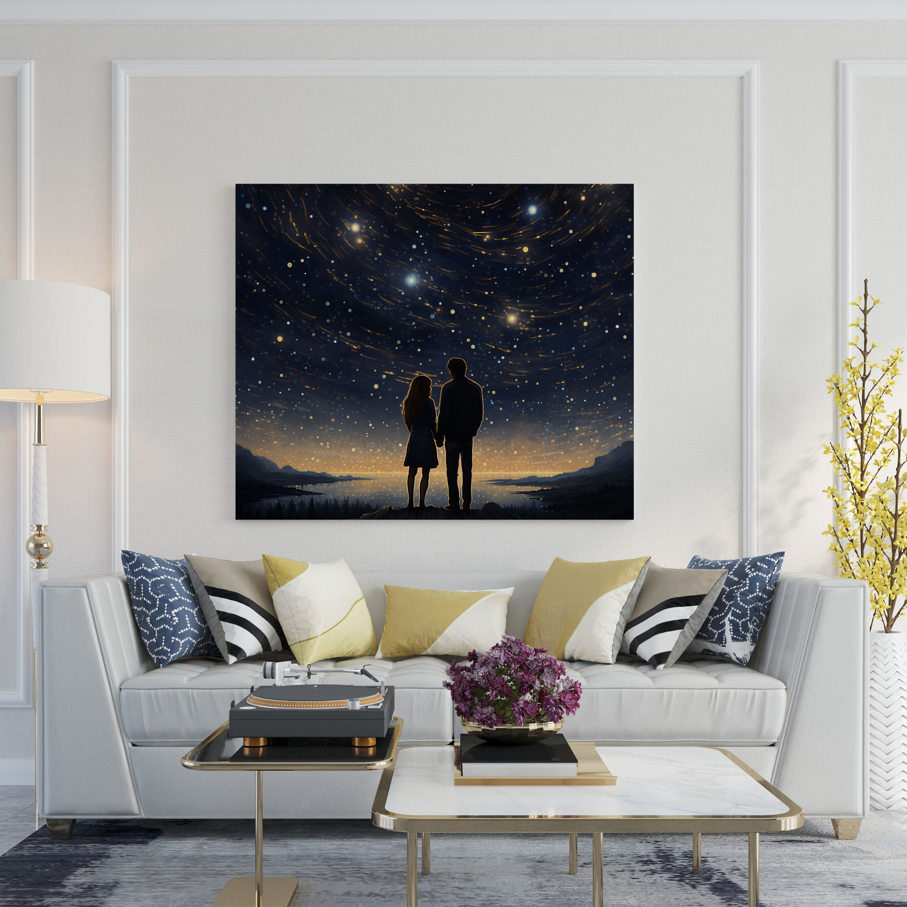 Romantic Starry Night Canvas Print - Romantic, Constellations, Canvas Print, Magical