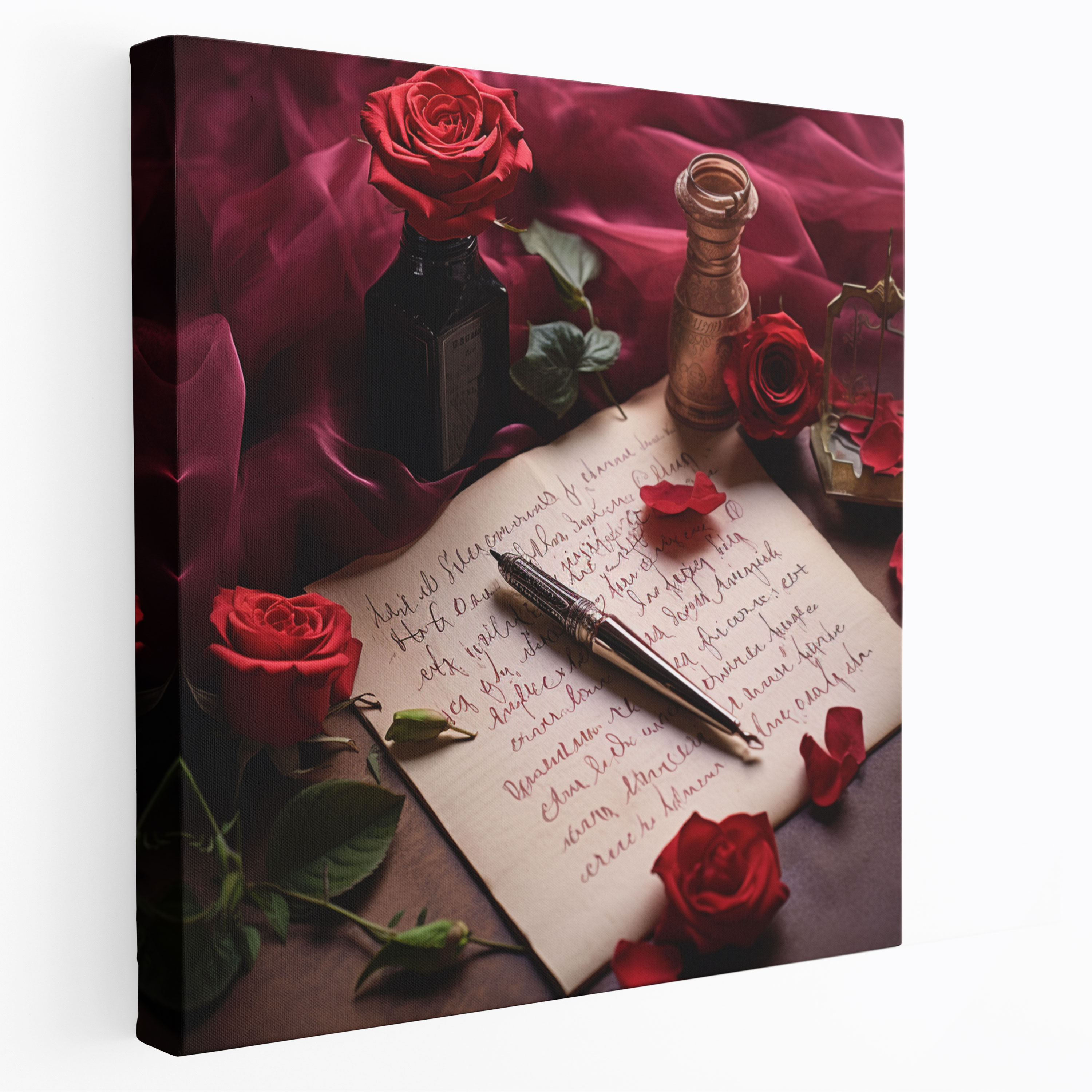 Romantic Calligraphy Canvas Print - Romantic, Romantic, Love Letter, Nostalgia