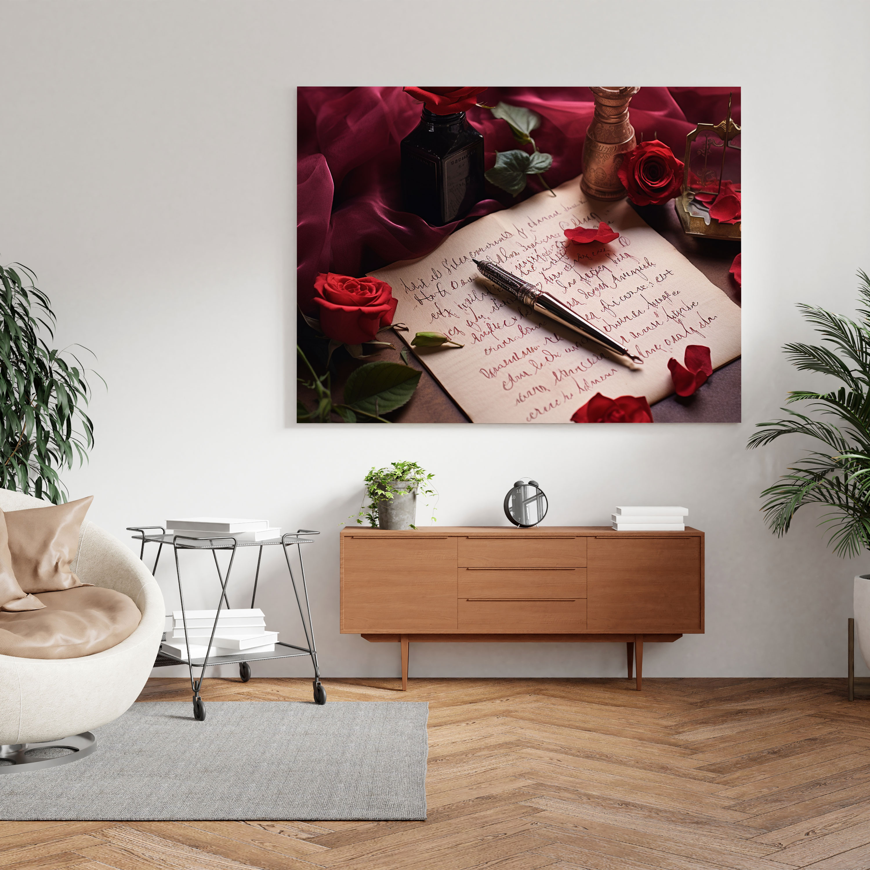 Romantic Calligraphy Canvas Print - Romantic, Romantic, Love Letter, Nostalgia