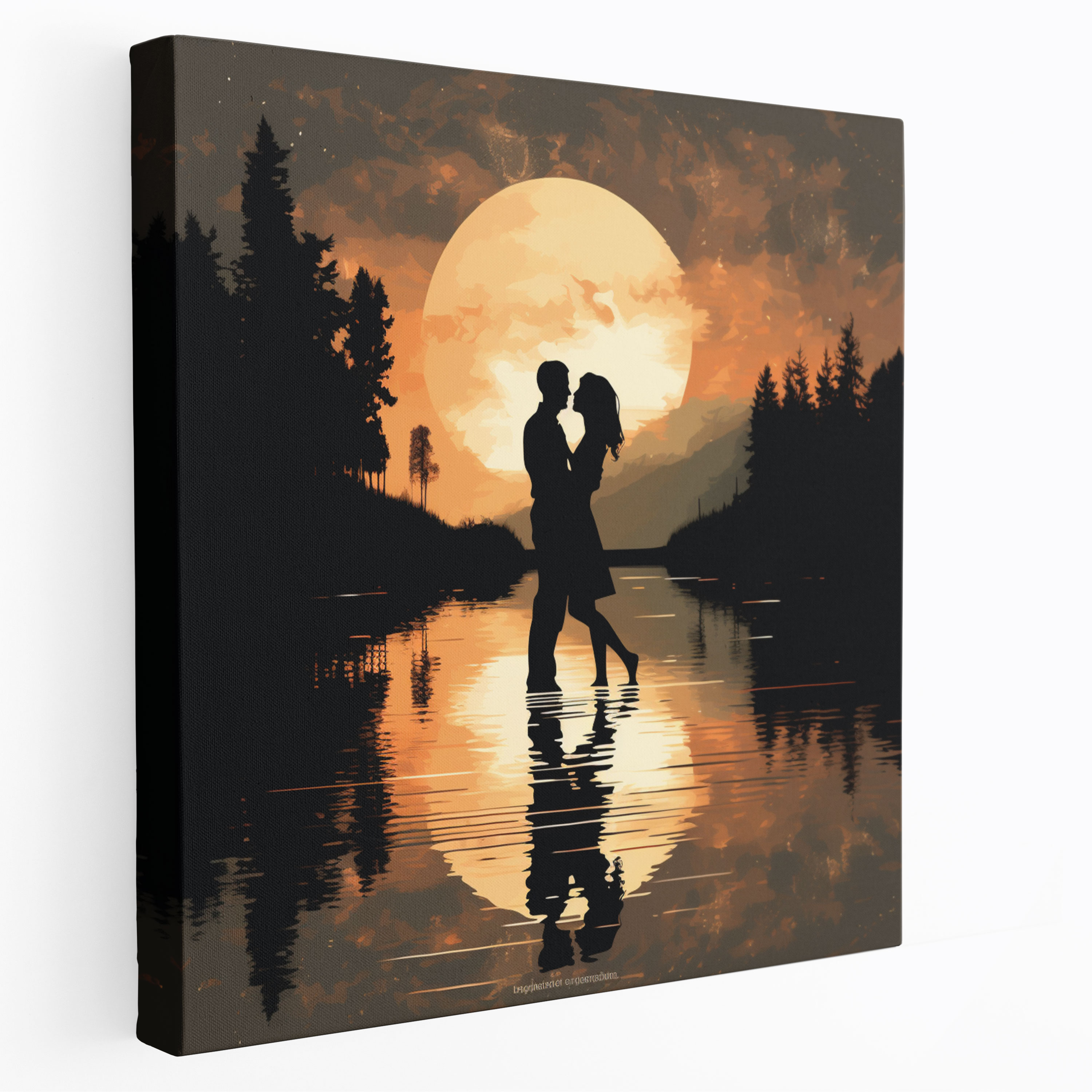Romantic Moonlight Dance Wall Art - Romantic, Mesmerizing, Passion, Silhouettes