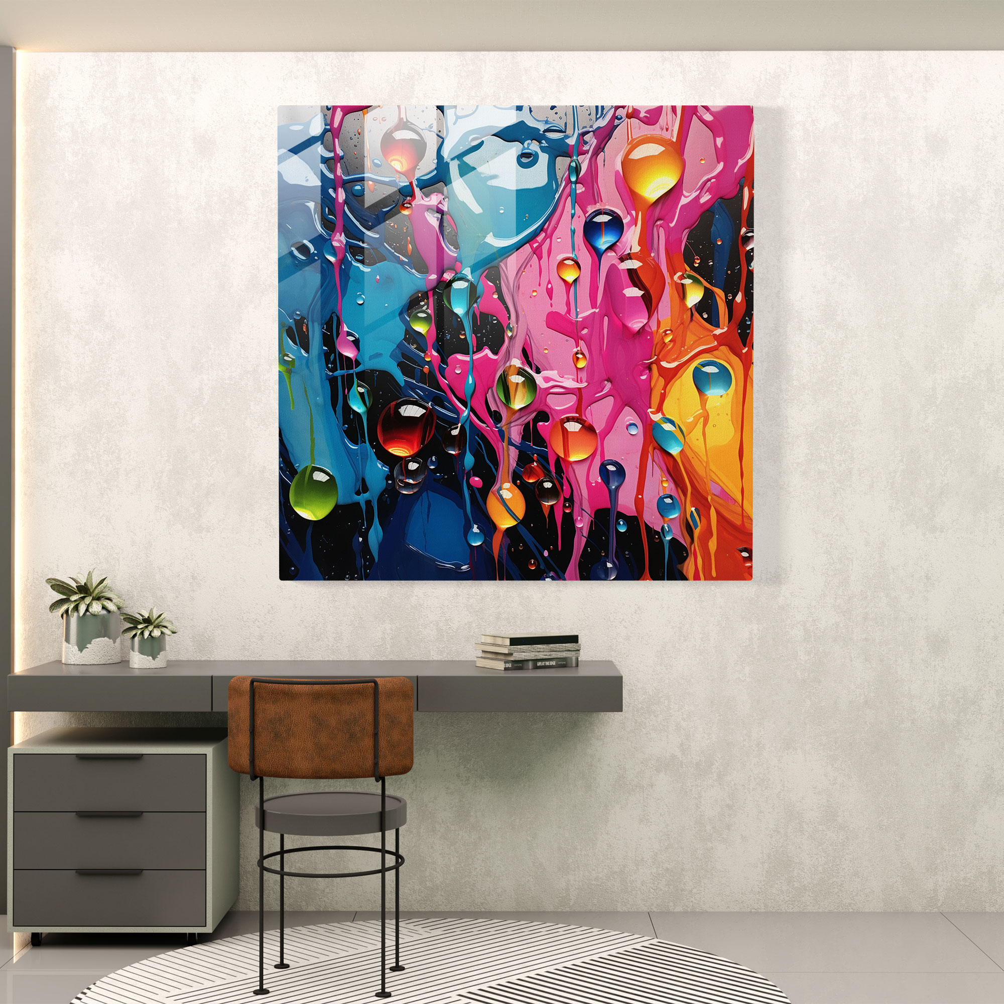 Raindrops Glass Print - Rain, Glass Surface, Glass Art, Modern Art