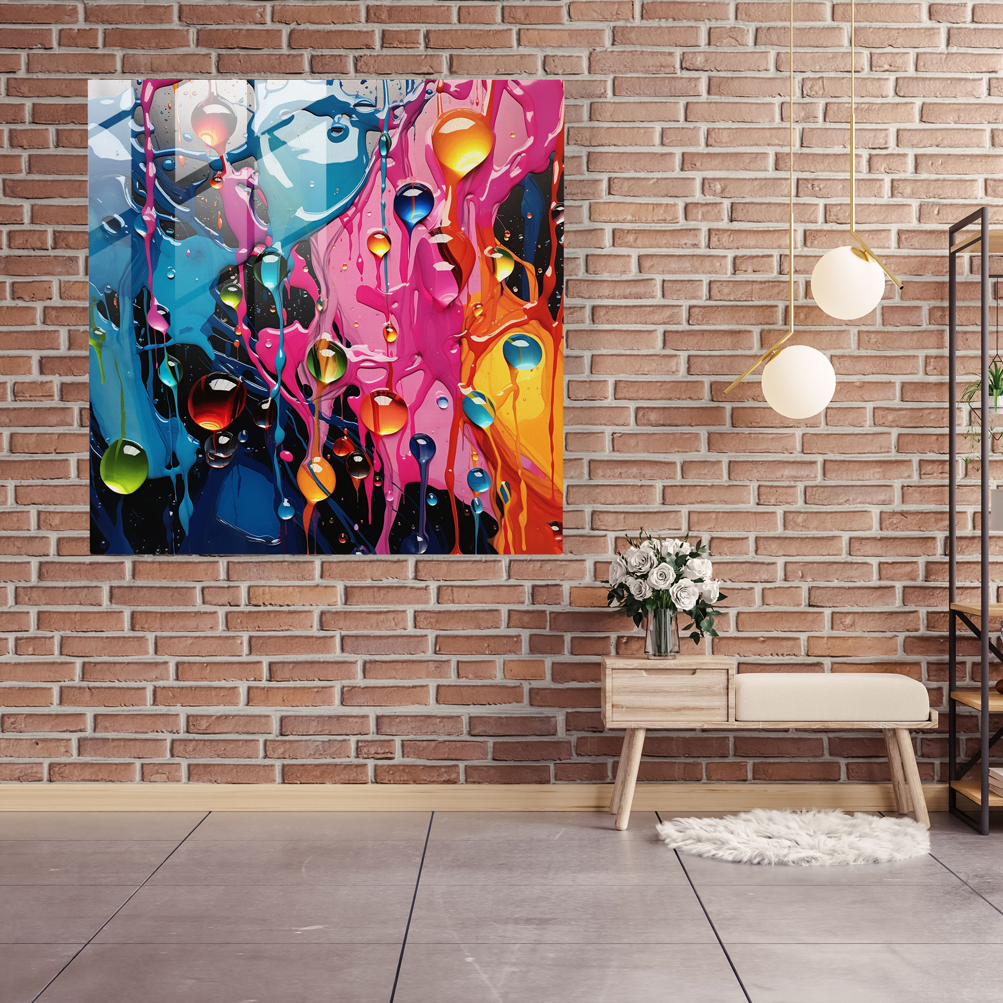 Raindrops Glass Print - Rain, Glass Surface, Glass Art, Modern Art