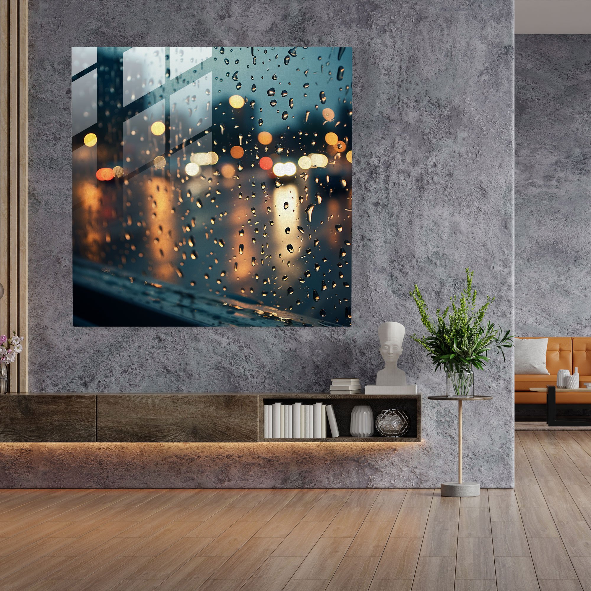Raindrops Glass Wall Art - Rain, Glass Print, Glass Wall Art, Raindrops