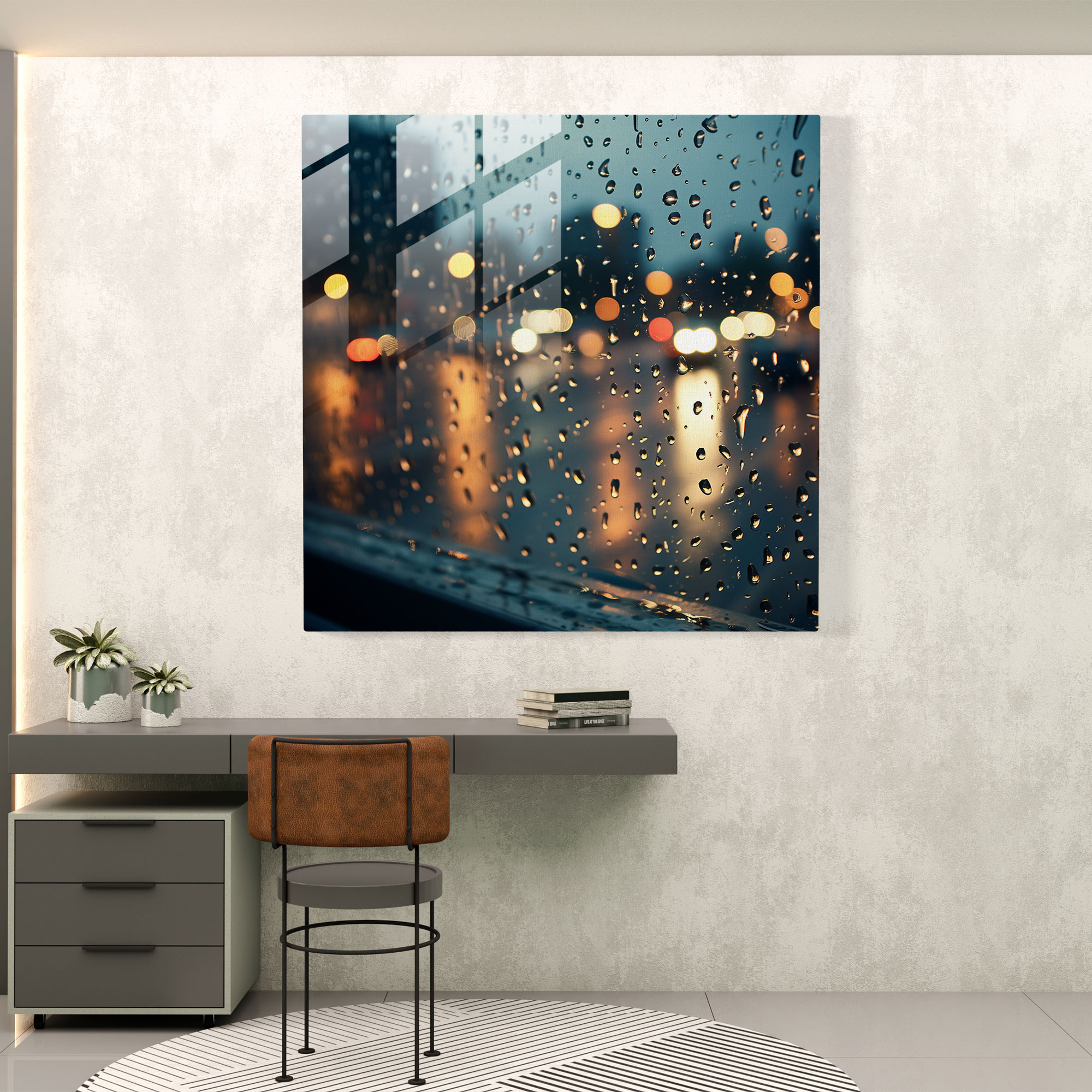 Raindrops Glass Wall Art - Rain, Glass Print, Glass Wall Art, Raindrops