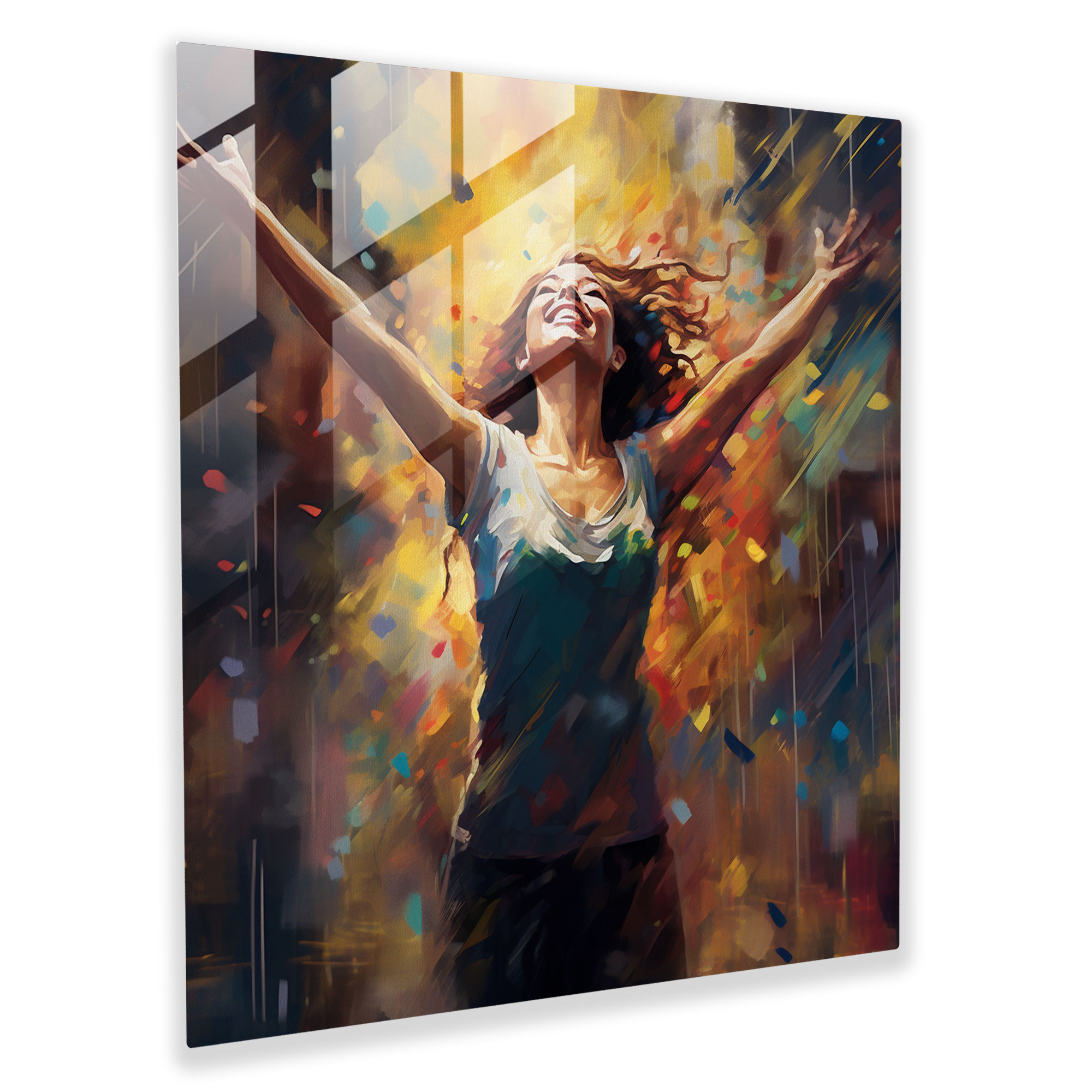 Joyful Rain Dance Glass Wall Art - Rain, Glass Print, Rain, Digital Painting