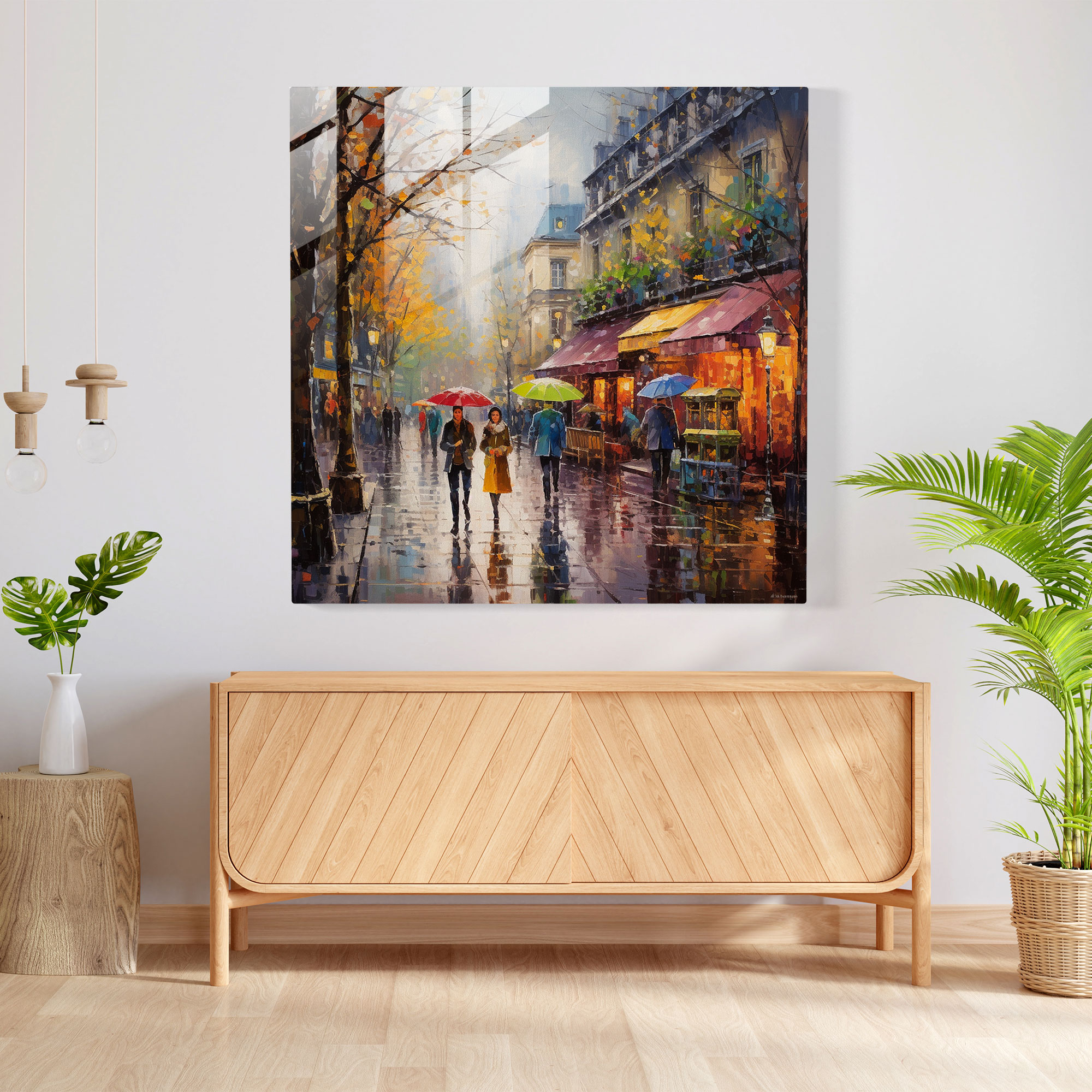 Rainy Day In Paris Glass Wall Art - Rain, Glass Wall Art, Rainy Day, Glass Print