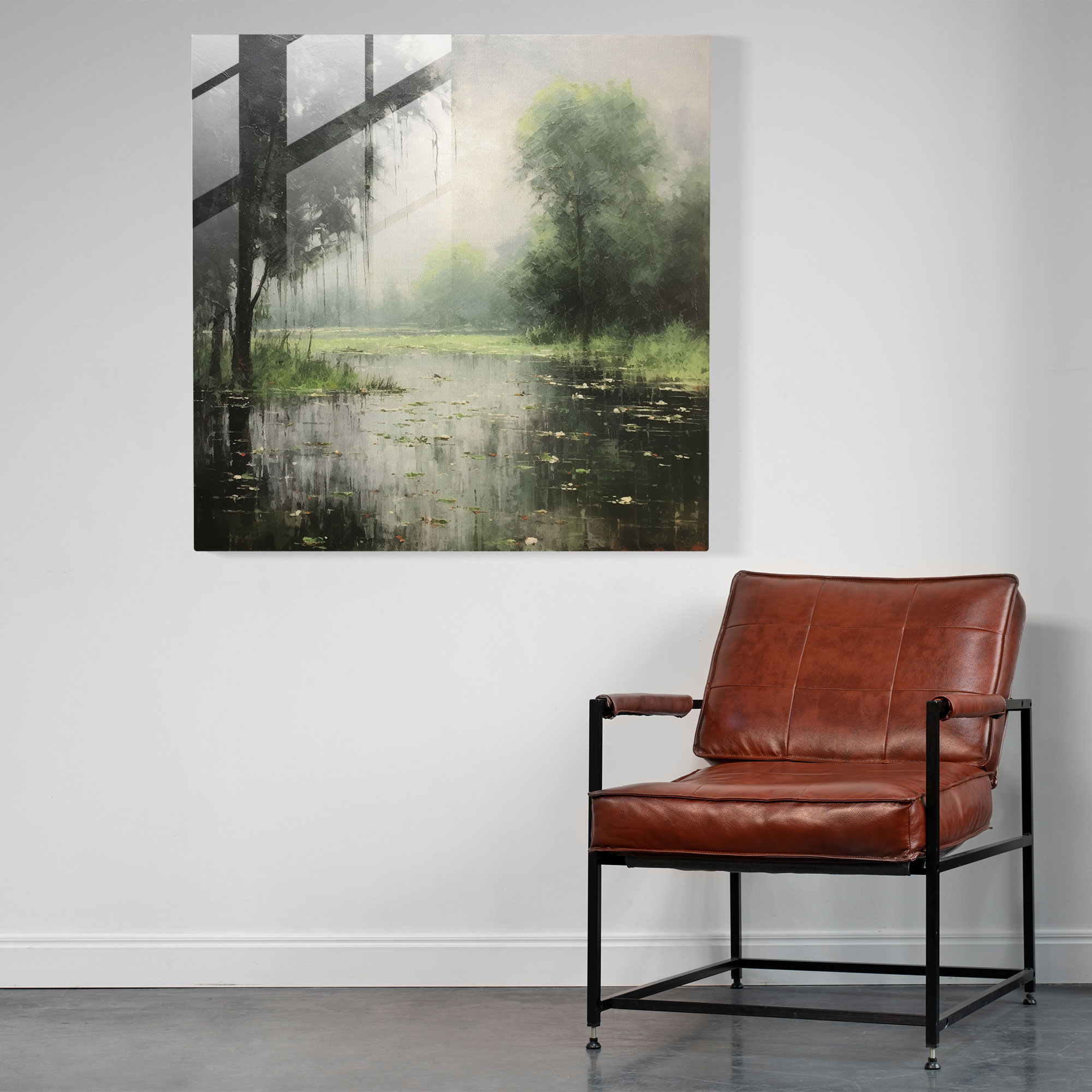 Tranquil Rain Glass Print - Rain, Glass Print, Glass Wall Art, Serene Landscape