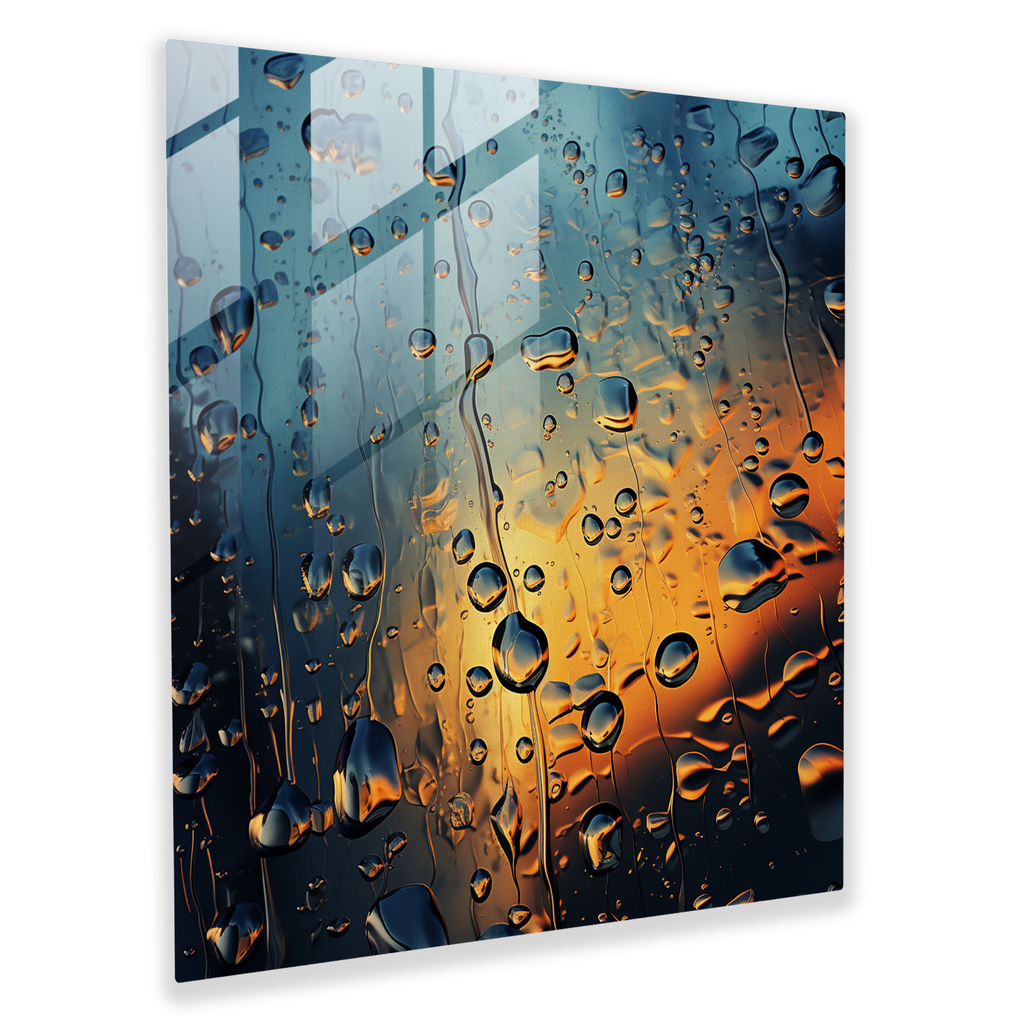 Artistic Raindrops Glass Print - Rain, Glass Print, Modern Art, Rain