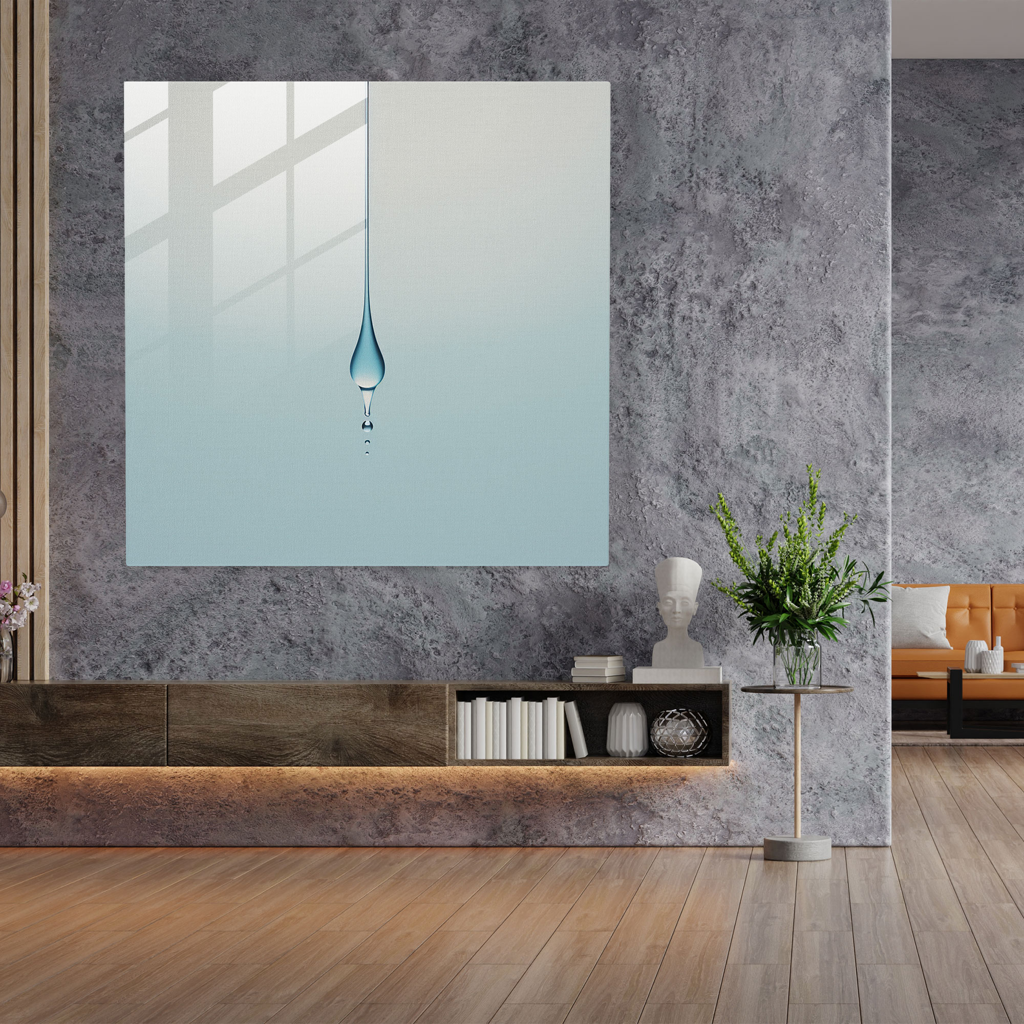 Slow Motion Raindrop Glass Print - Rain, Glass Art, Rain, Wall Decoration