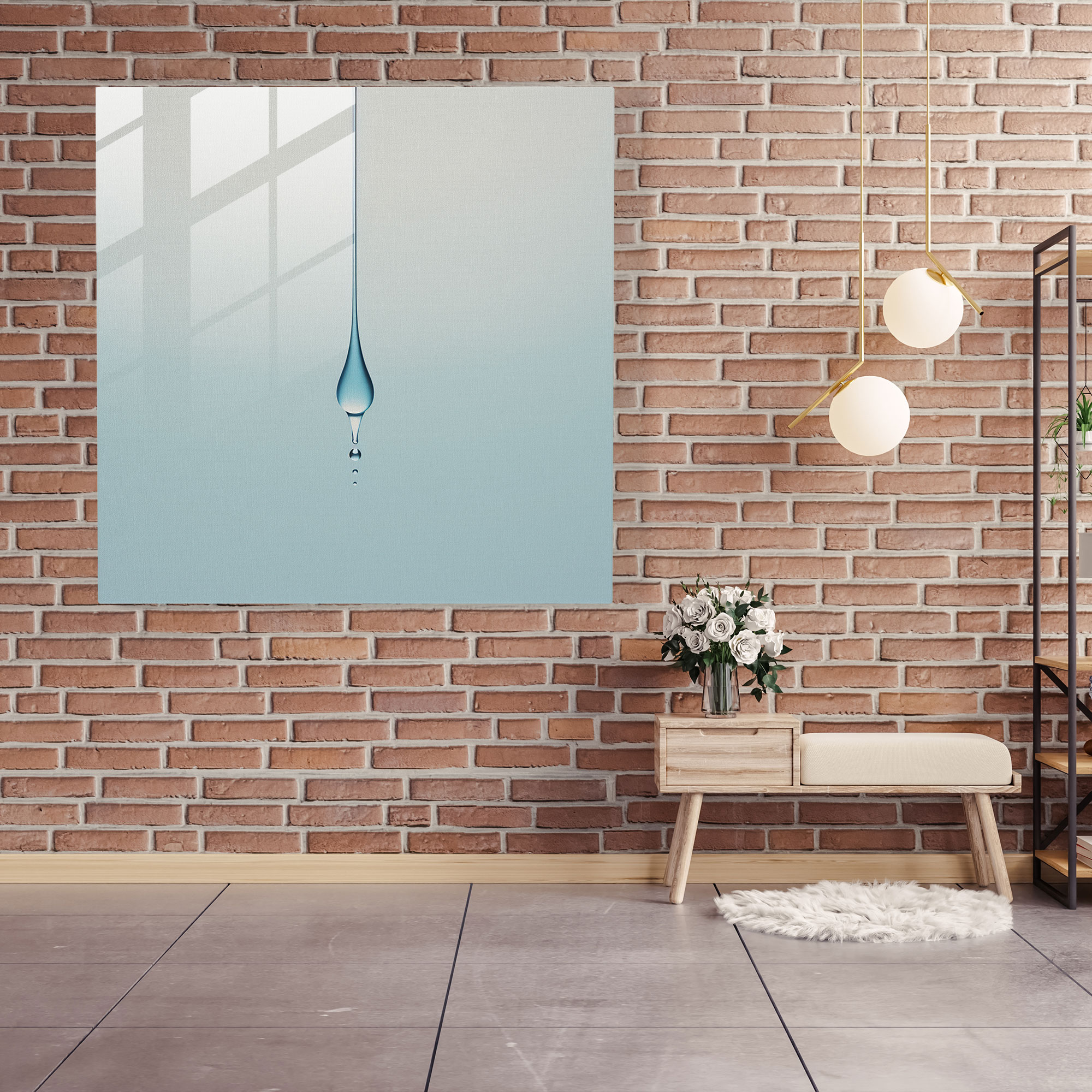Slow Motion Raindrop Glass Print - Rain, Glass Art, Rain, Wall Decoration